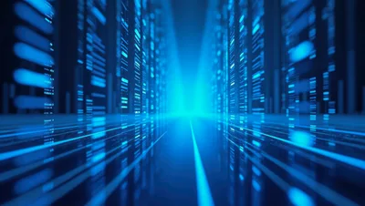 Abstract Digital Data Stream Tunnel Background
