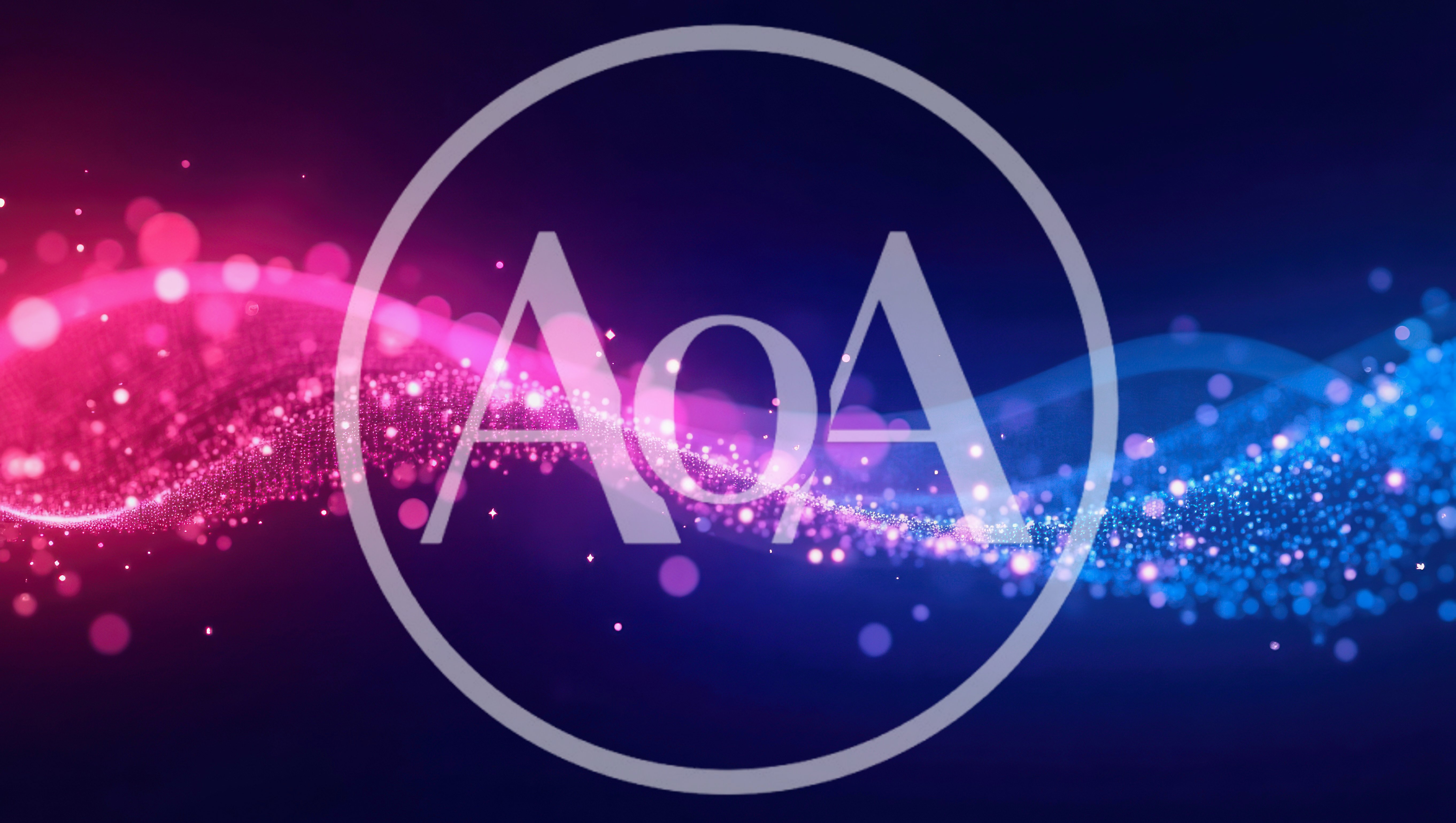 Abstract Digital Wave With Glowing Particles