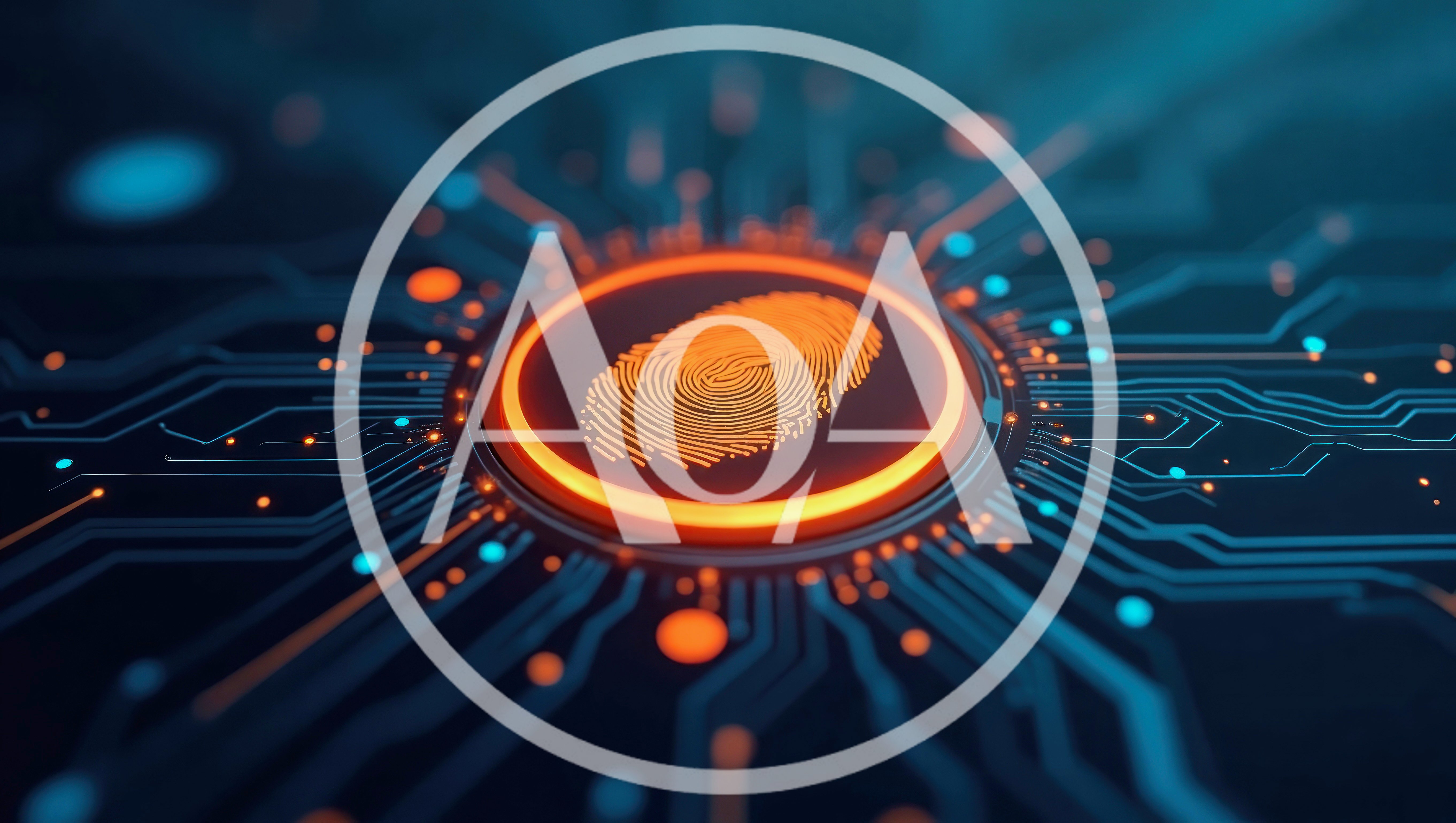 Digital Fingerprint Authentication On Futuristic Circuit Board