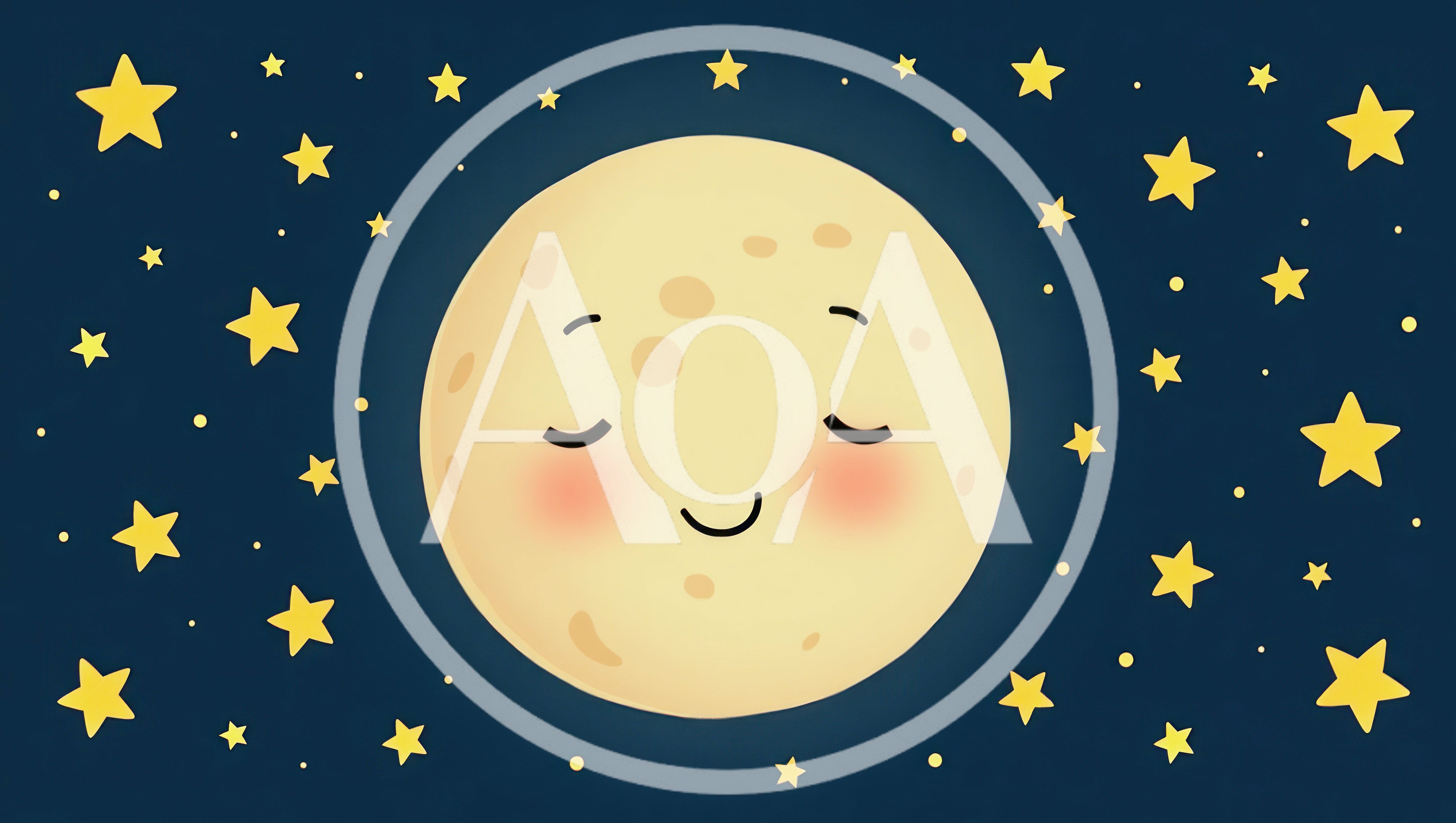 Cute Cartoon Moon With Sleeping Face And Stars