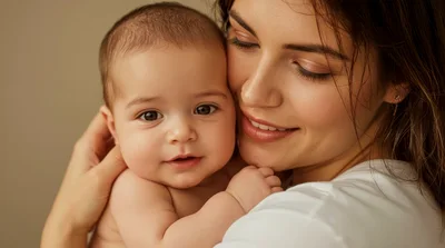 Mother Holding Her Newborn Baby Close