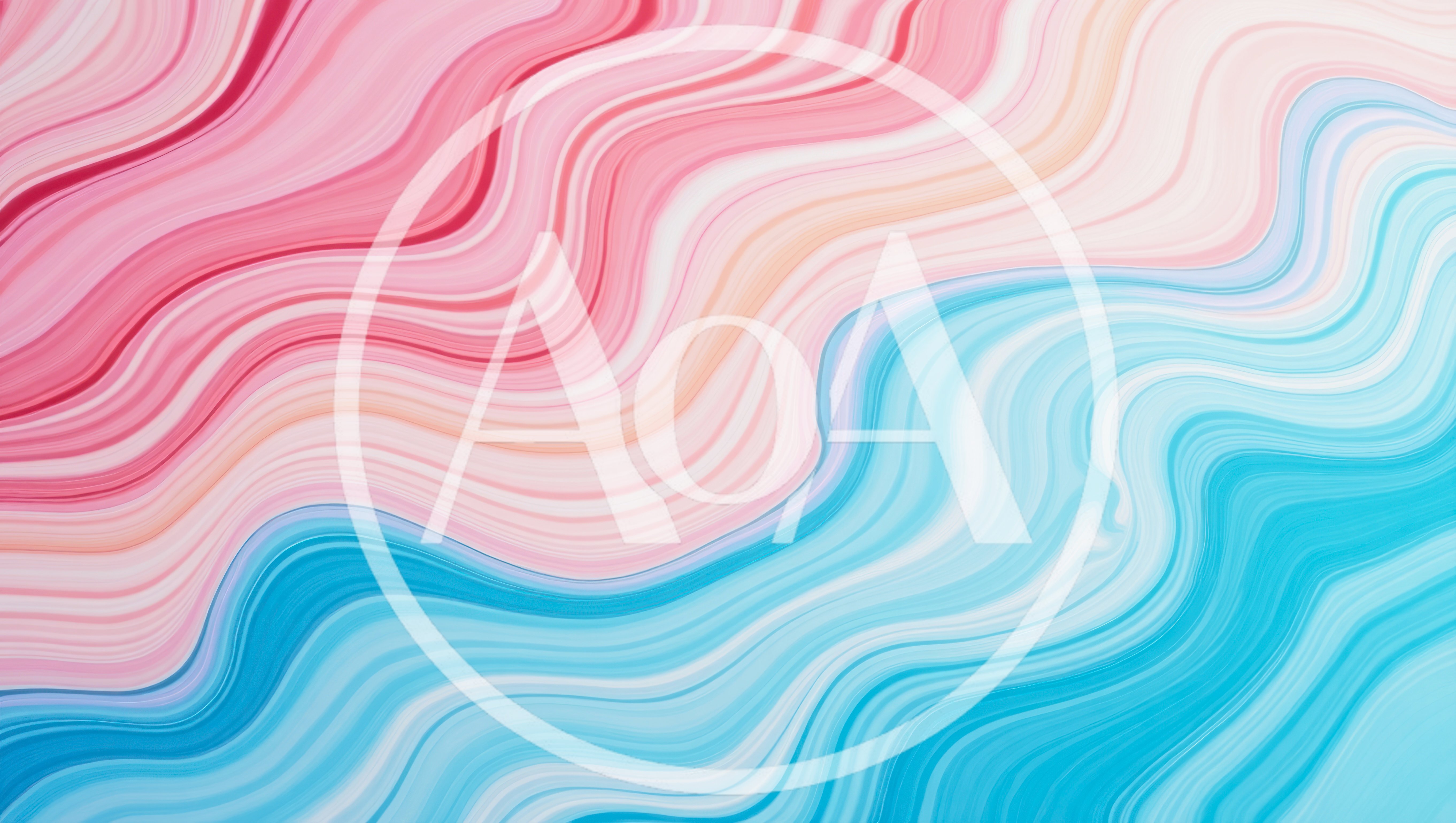 Abstract Fluid Marble Texture With Pink And Blue Waves