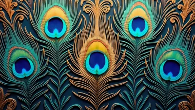 Intricate Peacock Feather Pattern Background
