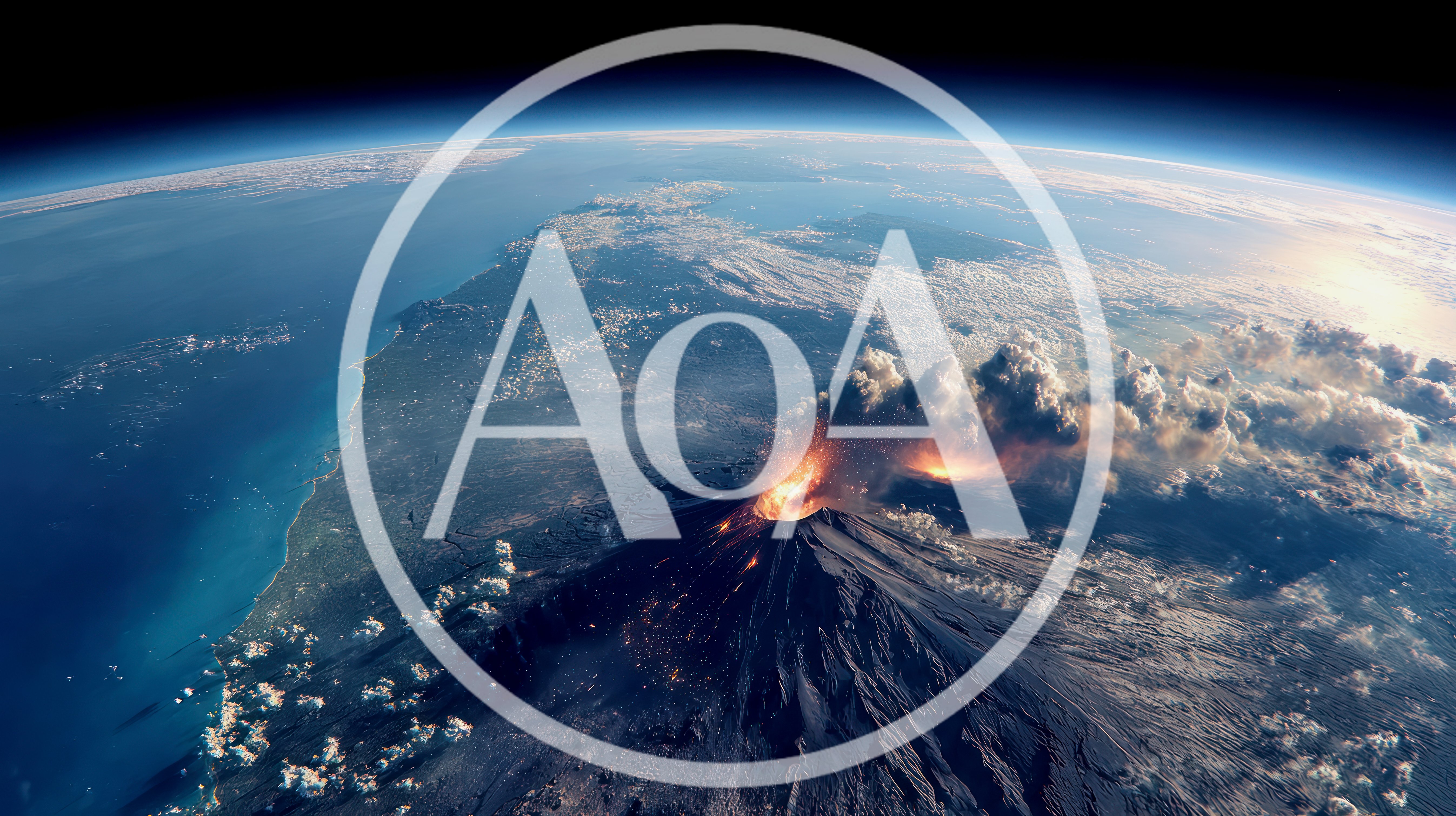 Aerial View Of A Massive Volcanic Eruption