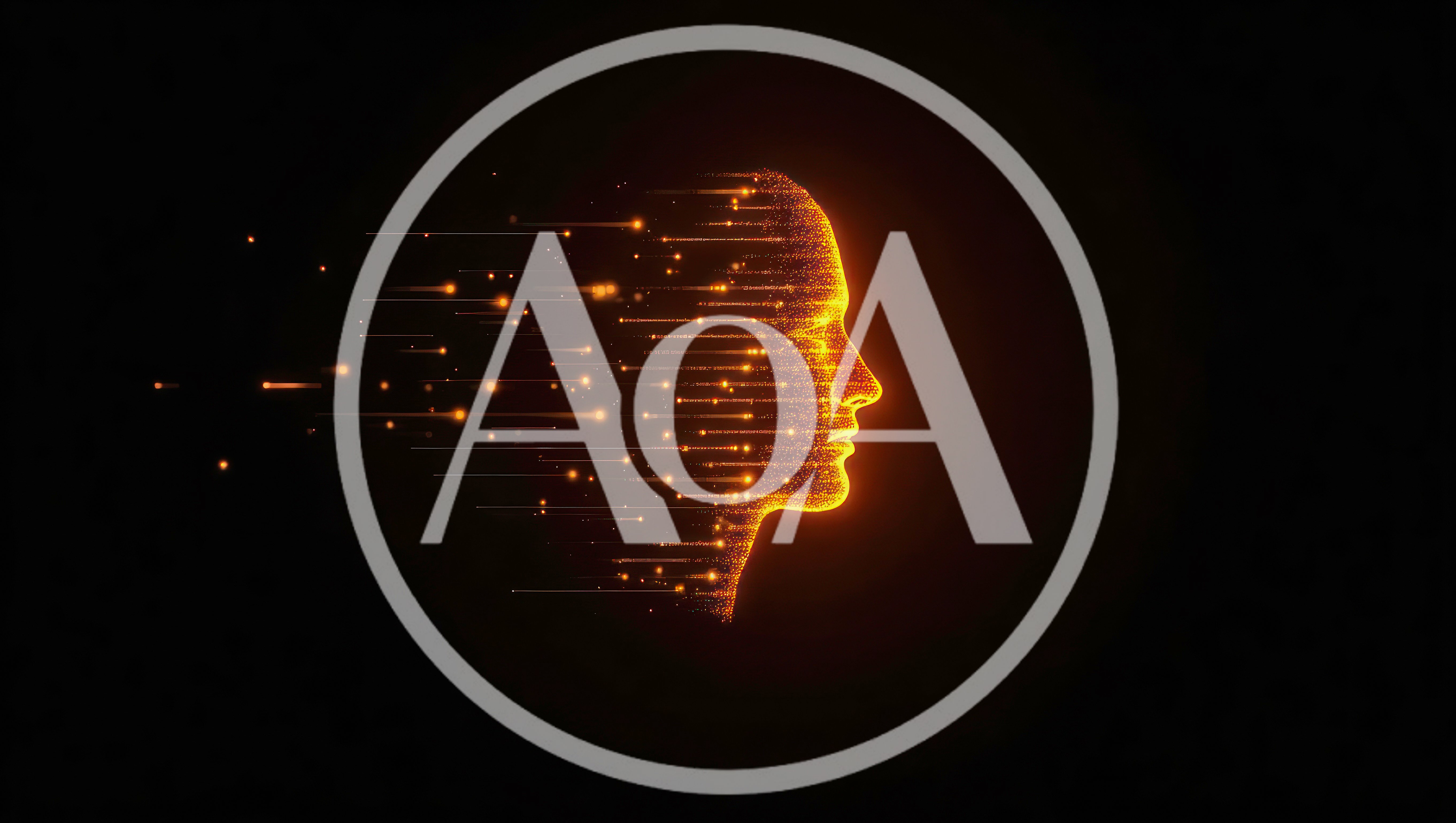 Digital Human Head Profile With Glowing Particle Trails
