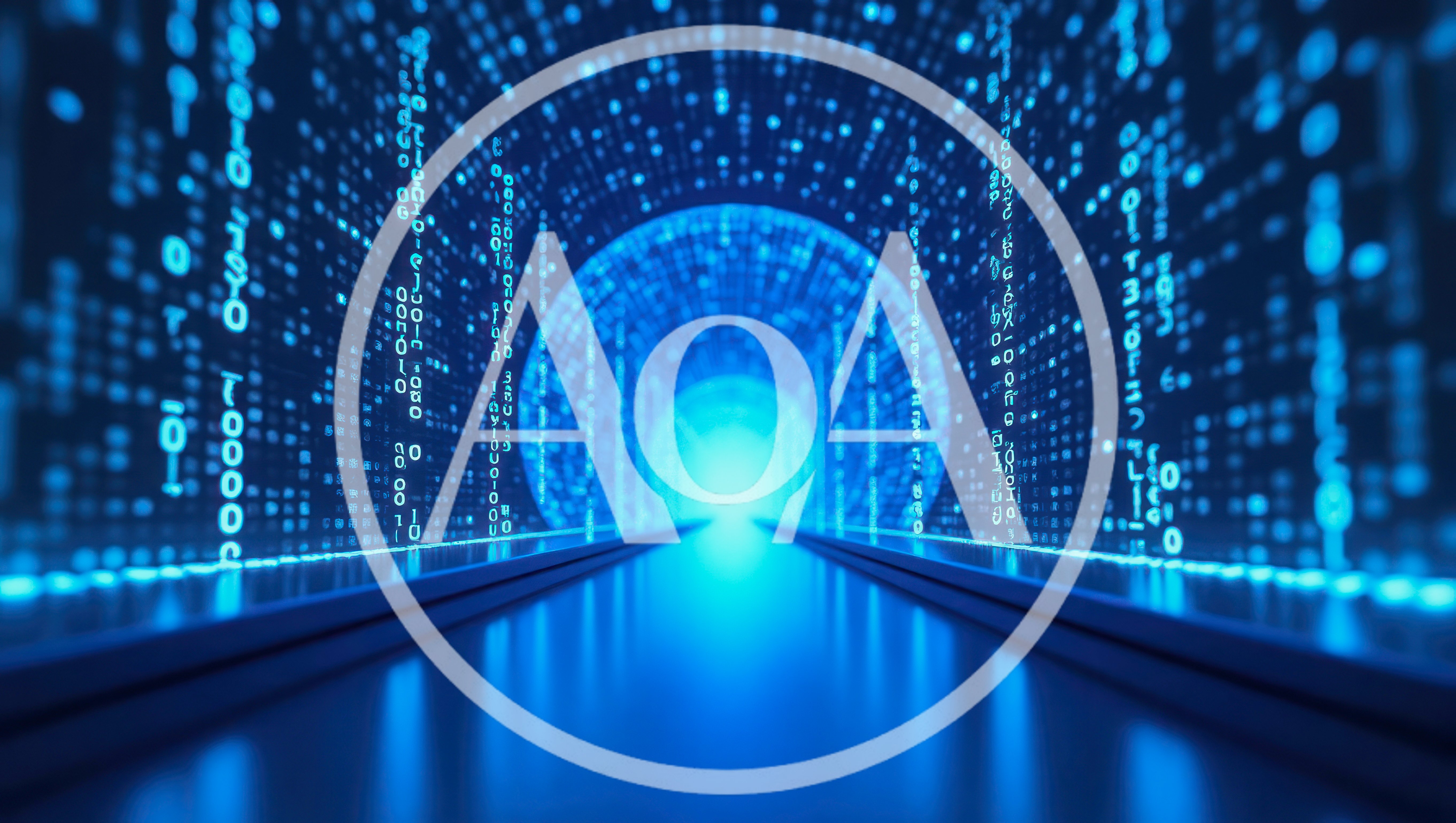 Digital Data Tunnel With Binary Code Stream