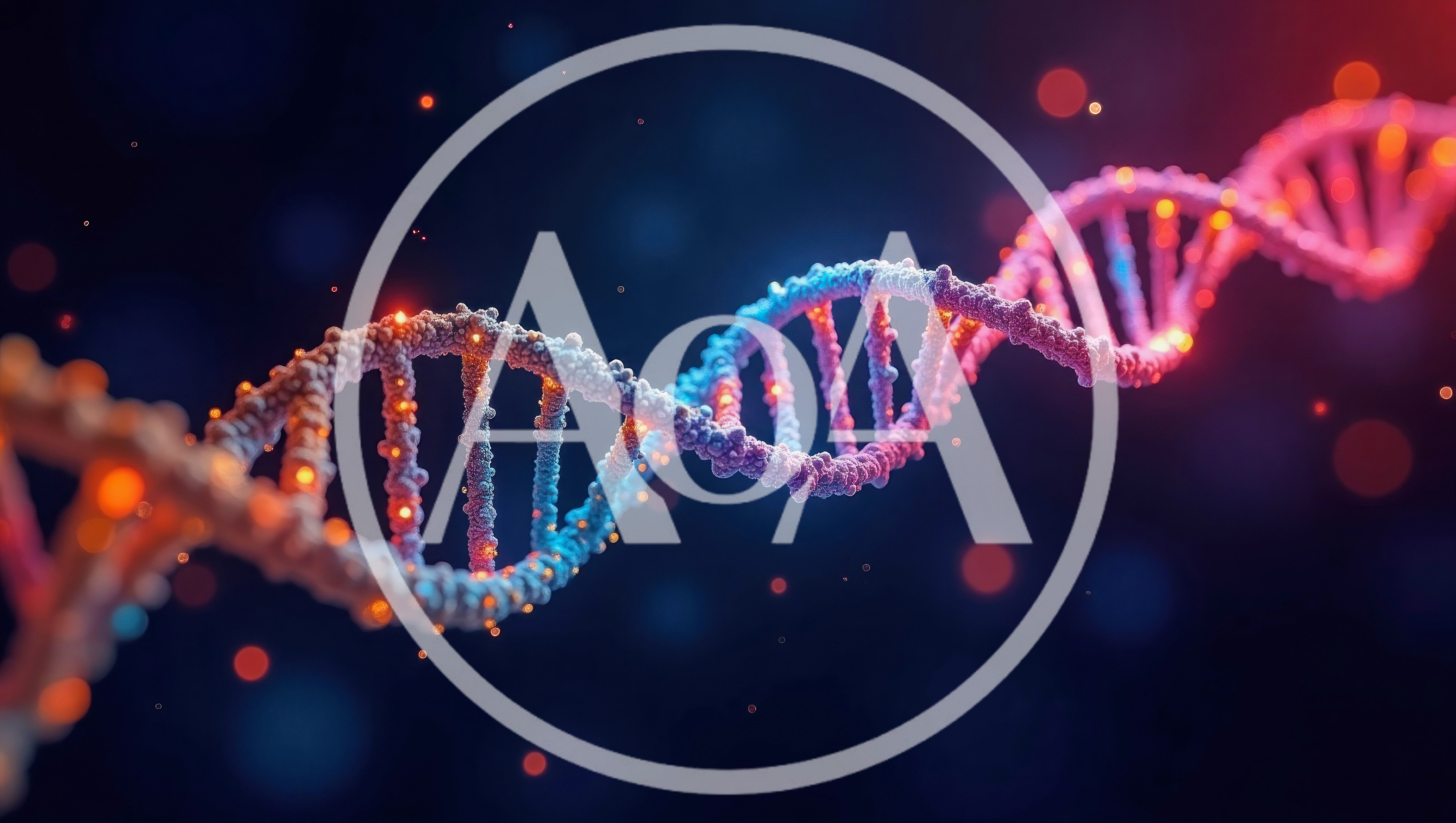 Glowing DNA Double Helix Strand In Deep Space
