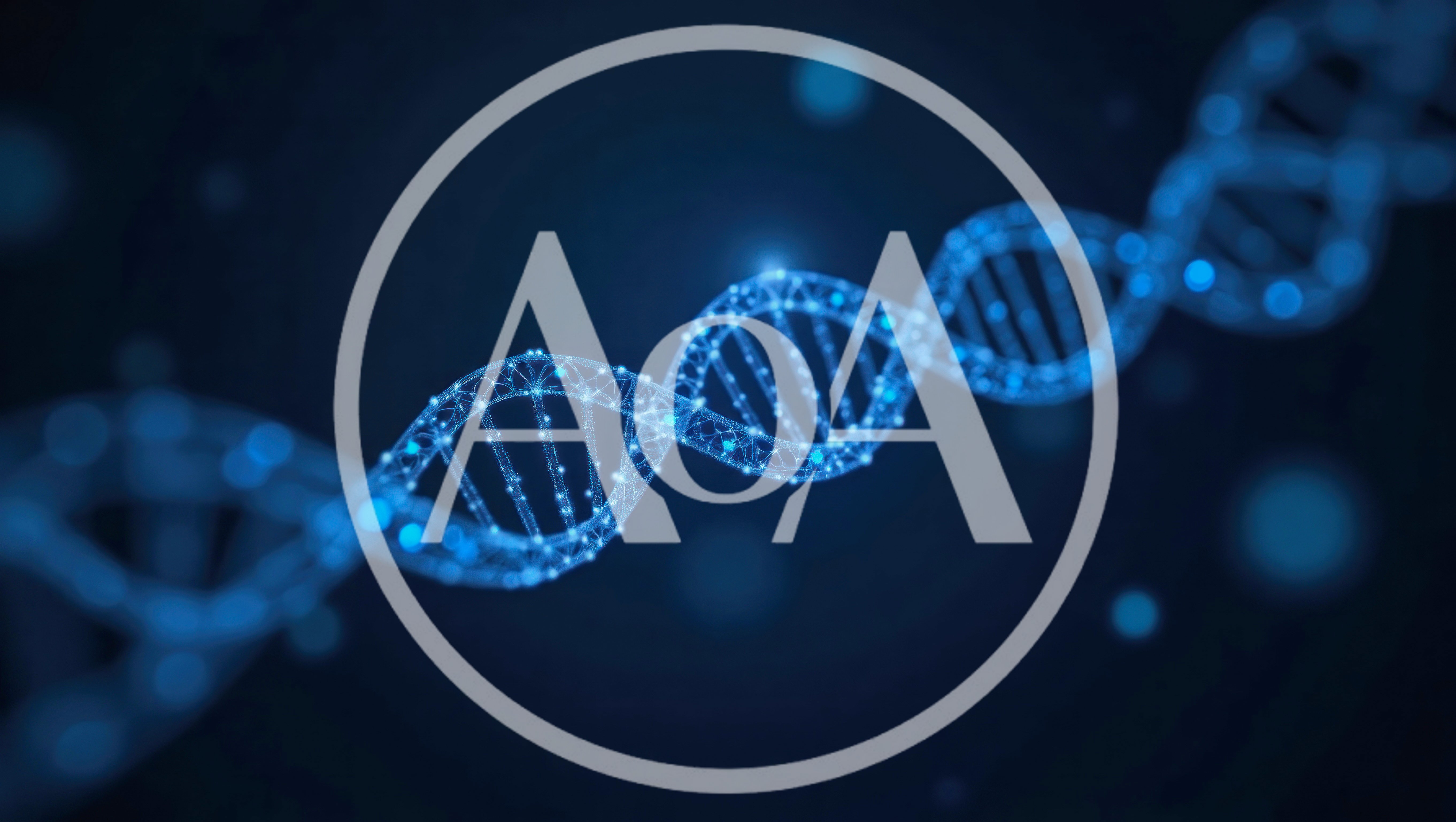 Digital DNA Helix Structure Rotating In Dark Space