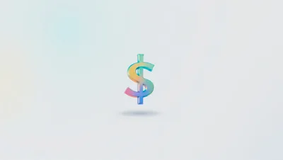 3D Rendered Iridescent Dollar Sign Symbol