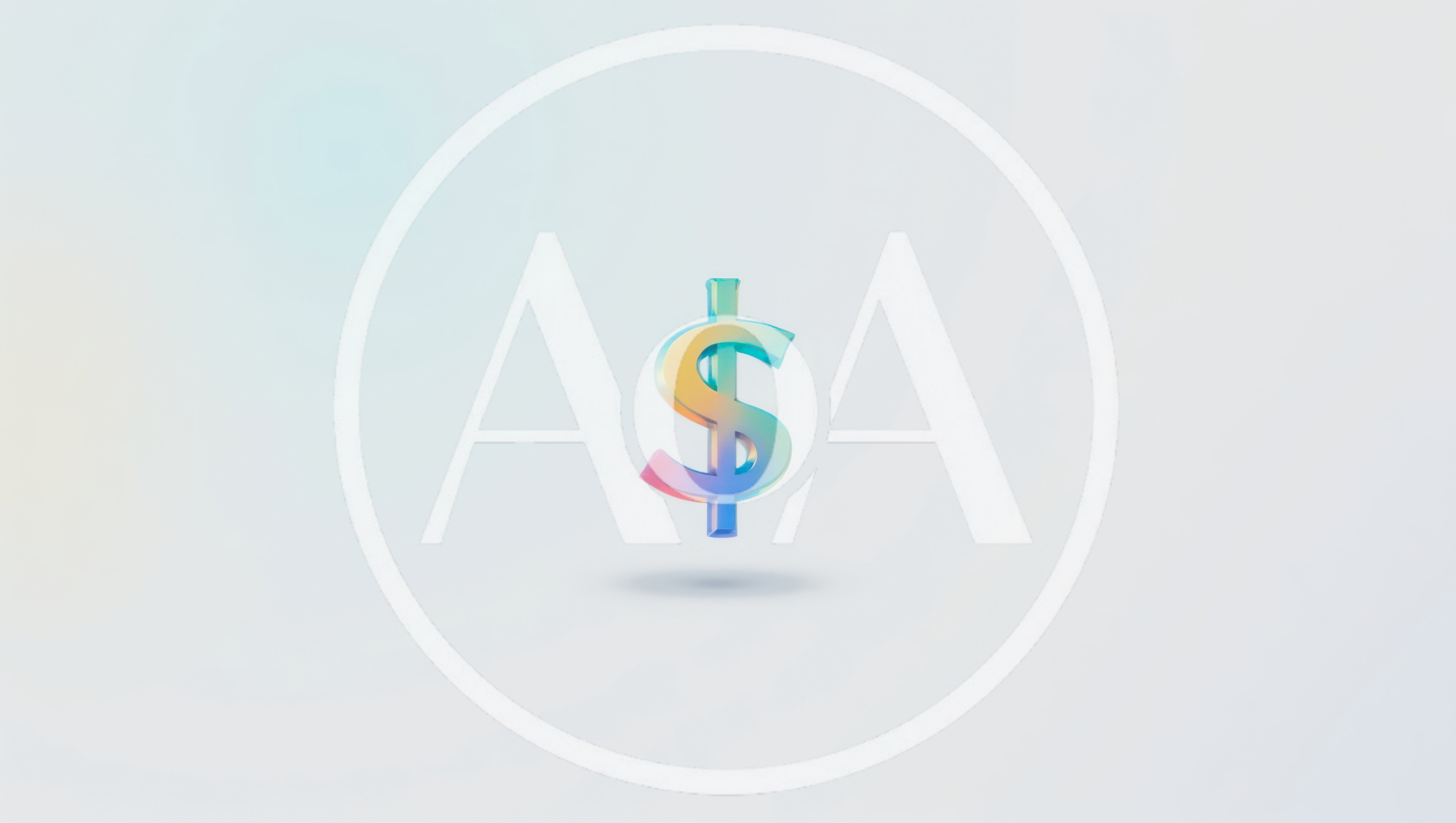 3D Rendered Iridescent Dollar Sign Symbol