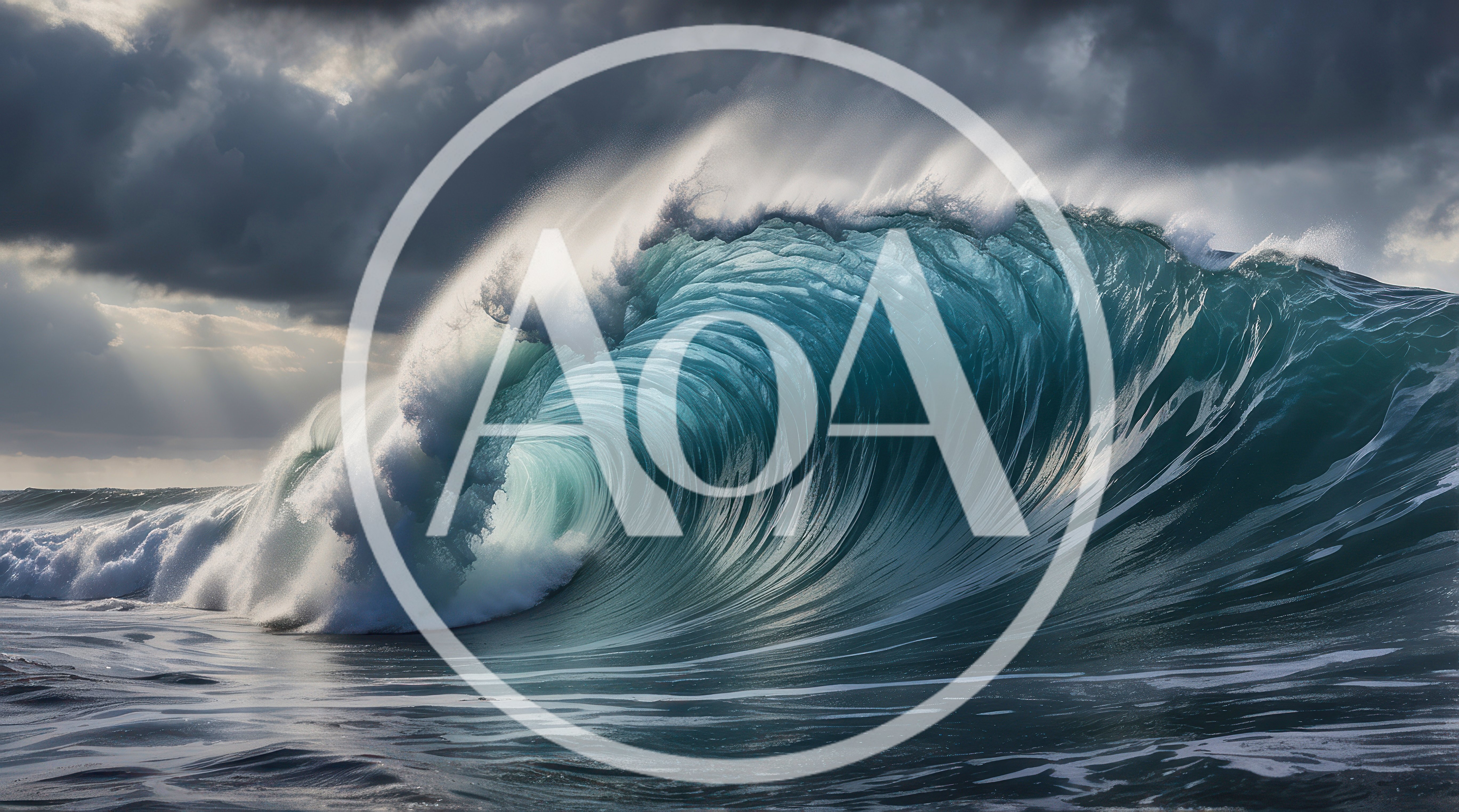 Massive Crashing Ocean Wave Under Stormy Skies