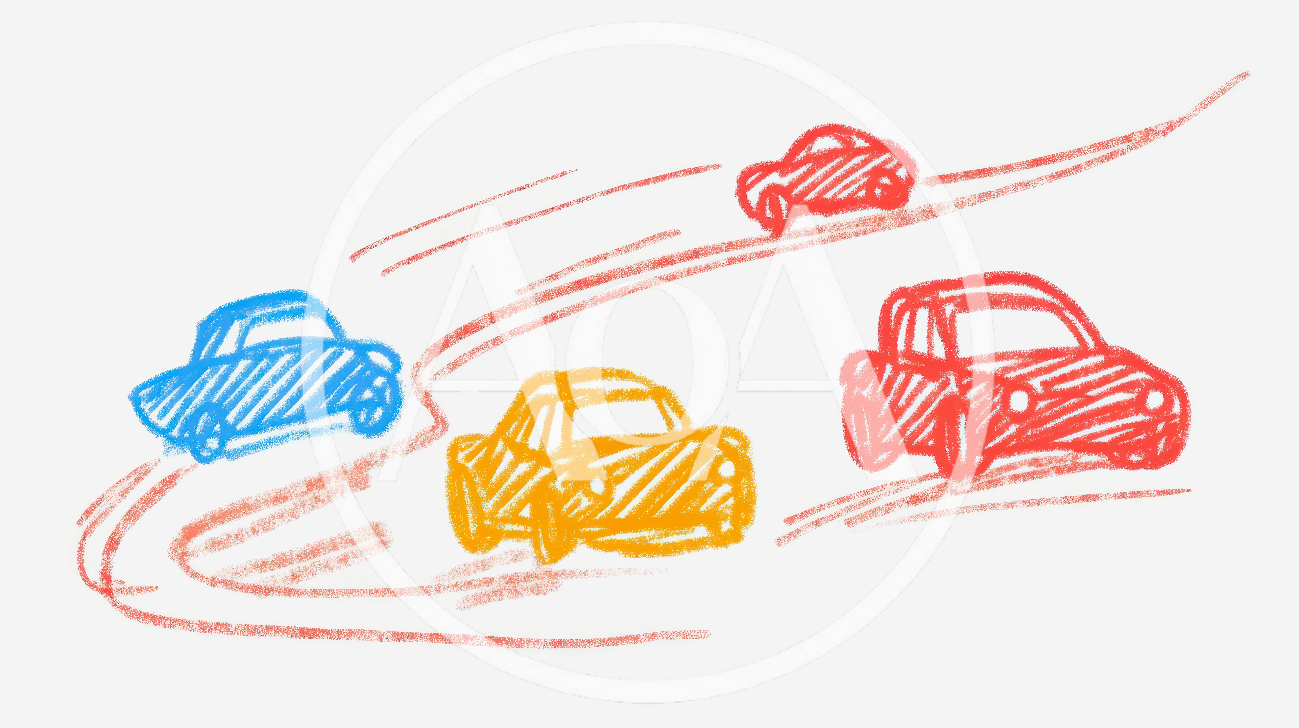 Hand Drawn Sketch Of Colorful Racing Cars