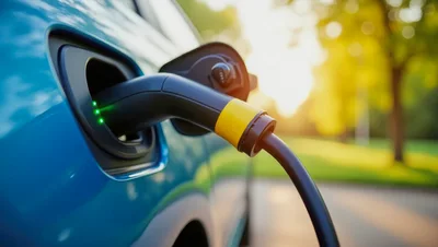 Electric Vehicle Charging Port With Plug In Action
