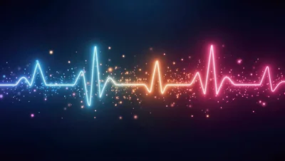 Neon Heartbeat EKG Pulse Wave Animation