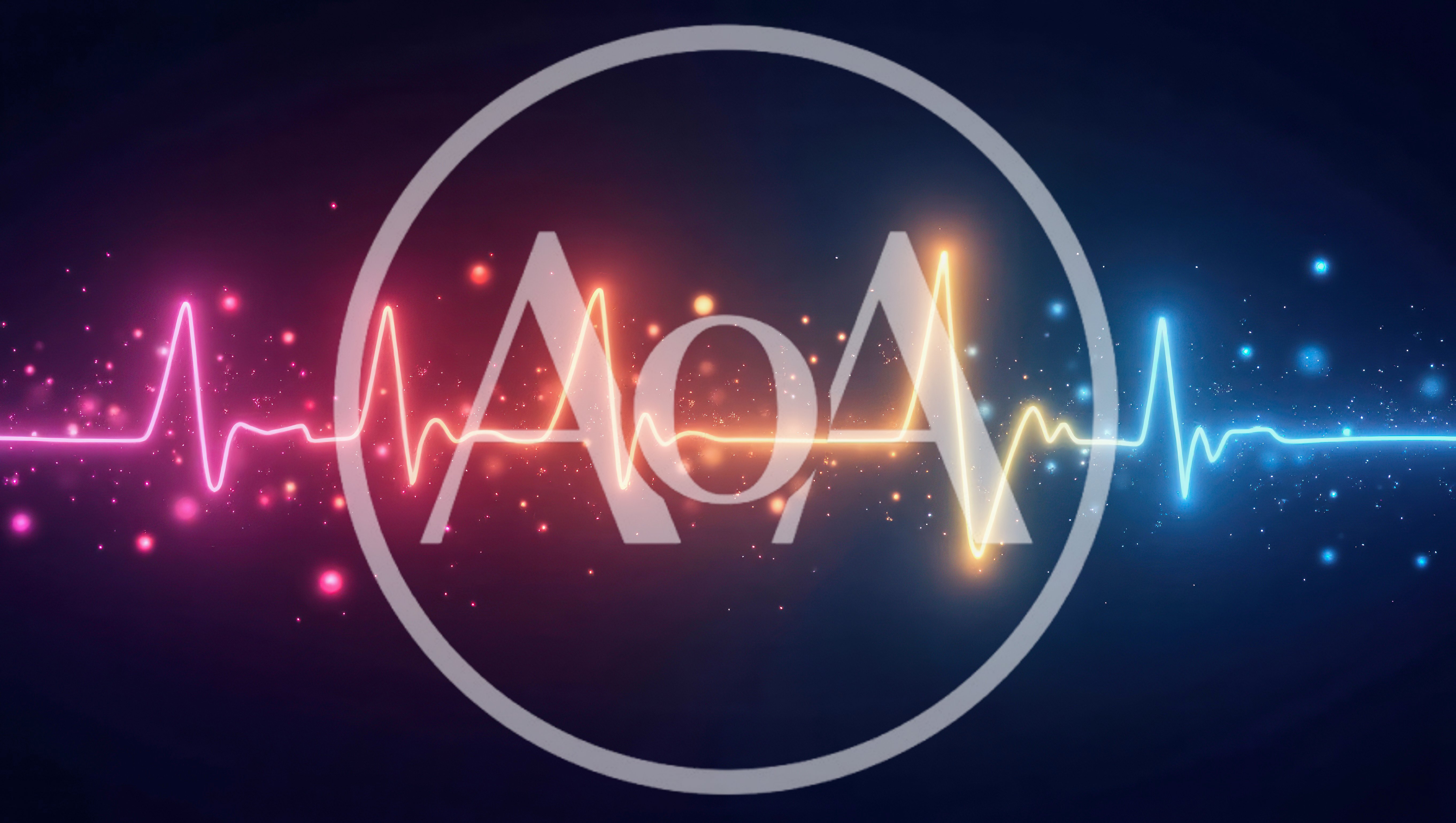 Neon Heartbeat EKG Pulse Line With Glowing Particles