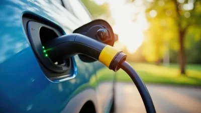 Electric Vehicle Charging At A Public Station