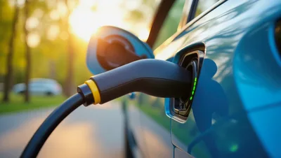 Electric Vehicle Charging At A Public Station