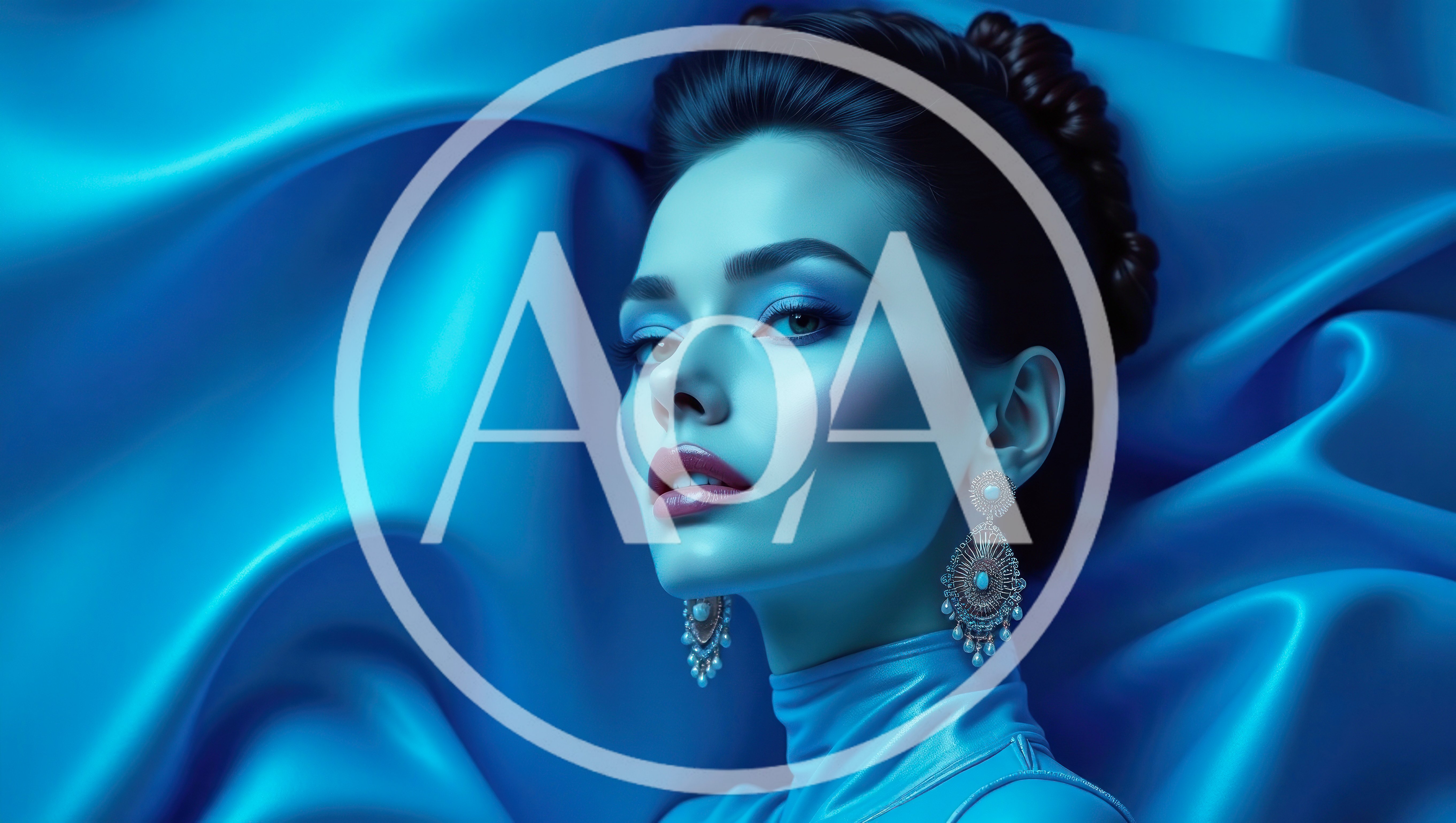 Portrait Of A Woman In Blue Silk