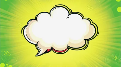 Comic Book Style Speech Bubble On Green Background