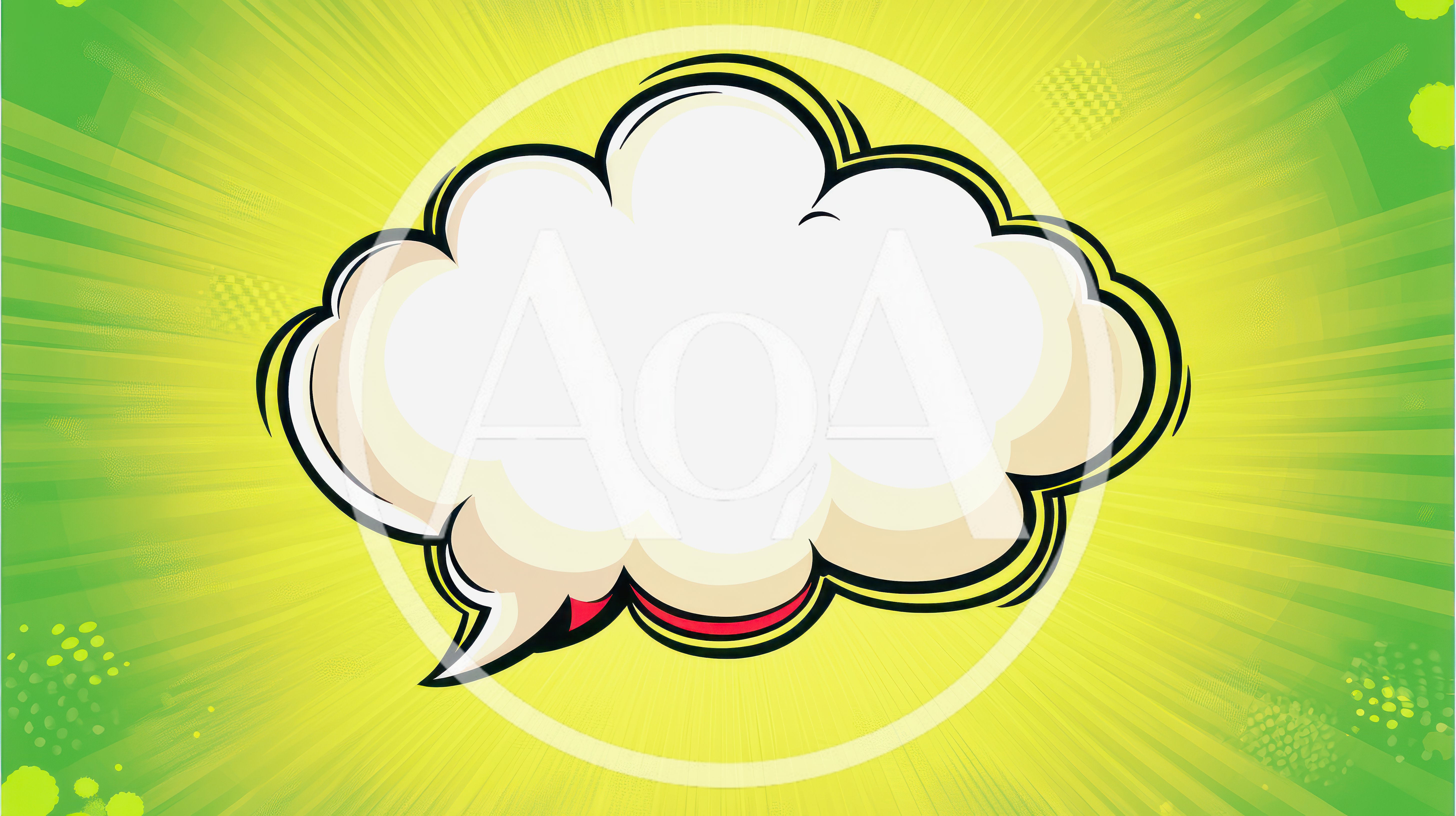Comic Book Style Speech Bubble On Green Background