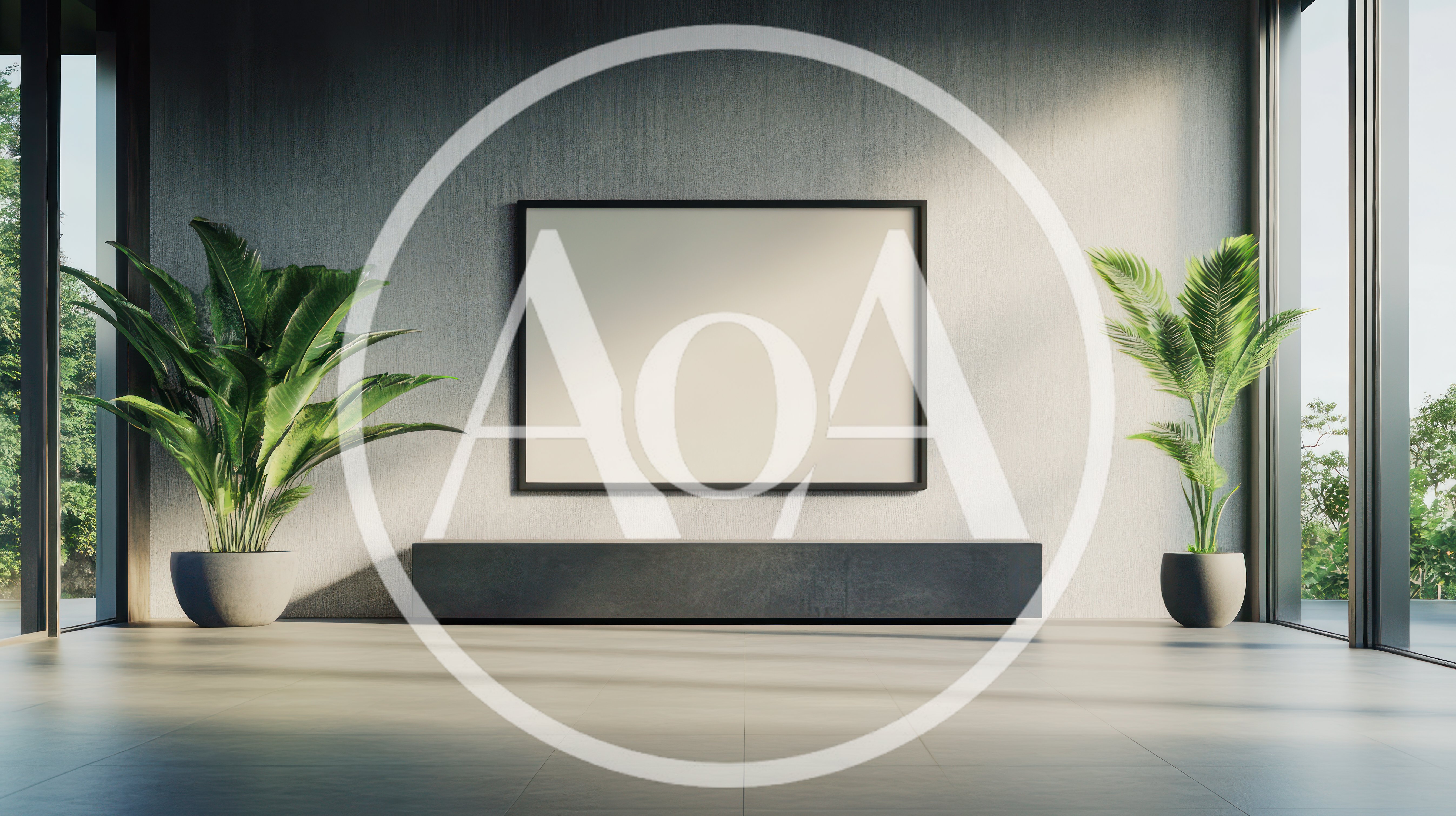 Minimalist Living Room With Blank Wall Frame