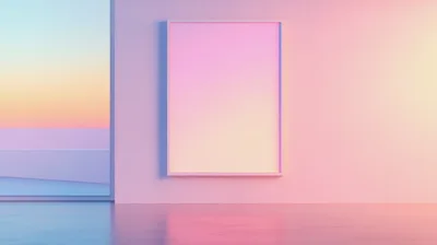 Minimalist Interior With Blank Vertical Picture Frame