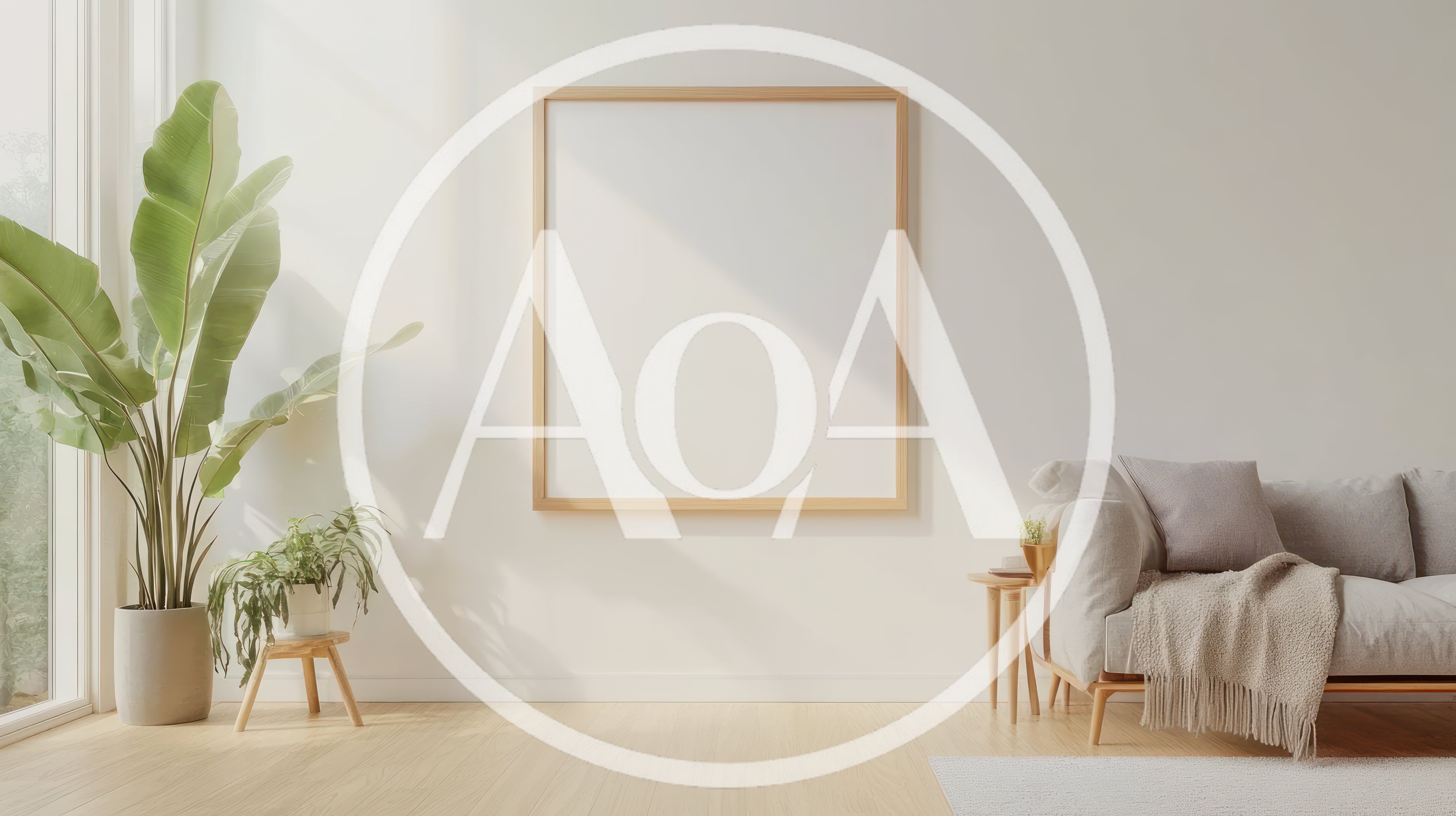 Minimalist Living Room Interior With Blank Picture Frame
