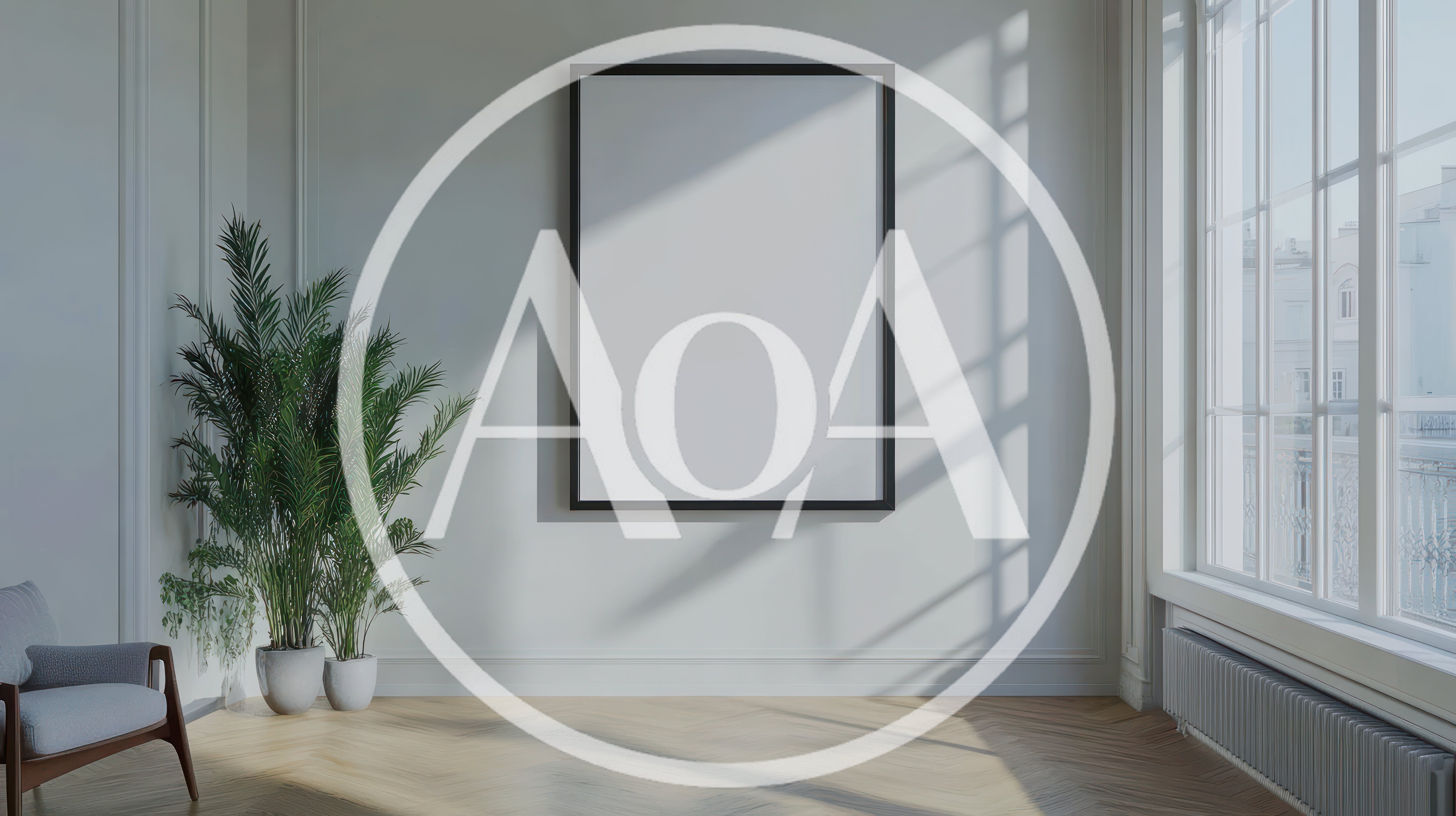 Empty Picture Frame Mockup In Minimalist Living Room
