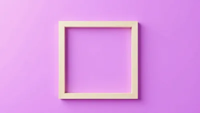 Empty Wooden Picture Frame On Purple Background