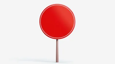 Blank Red Circular Traffic Sign On A Pole