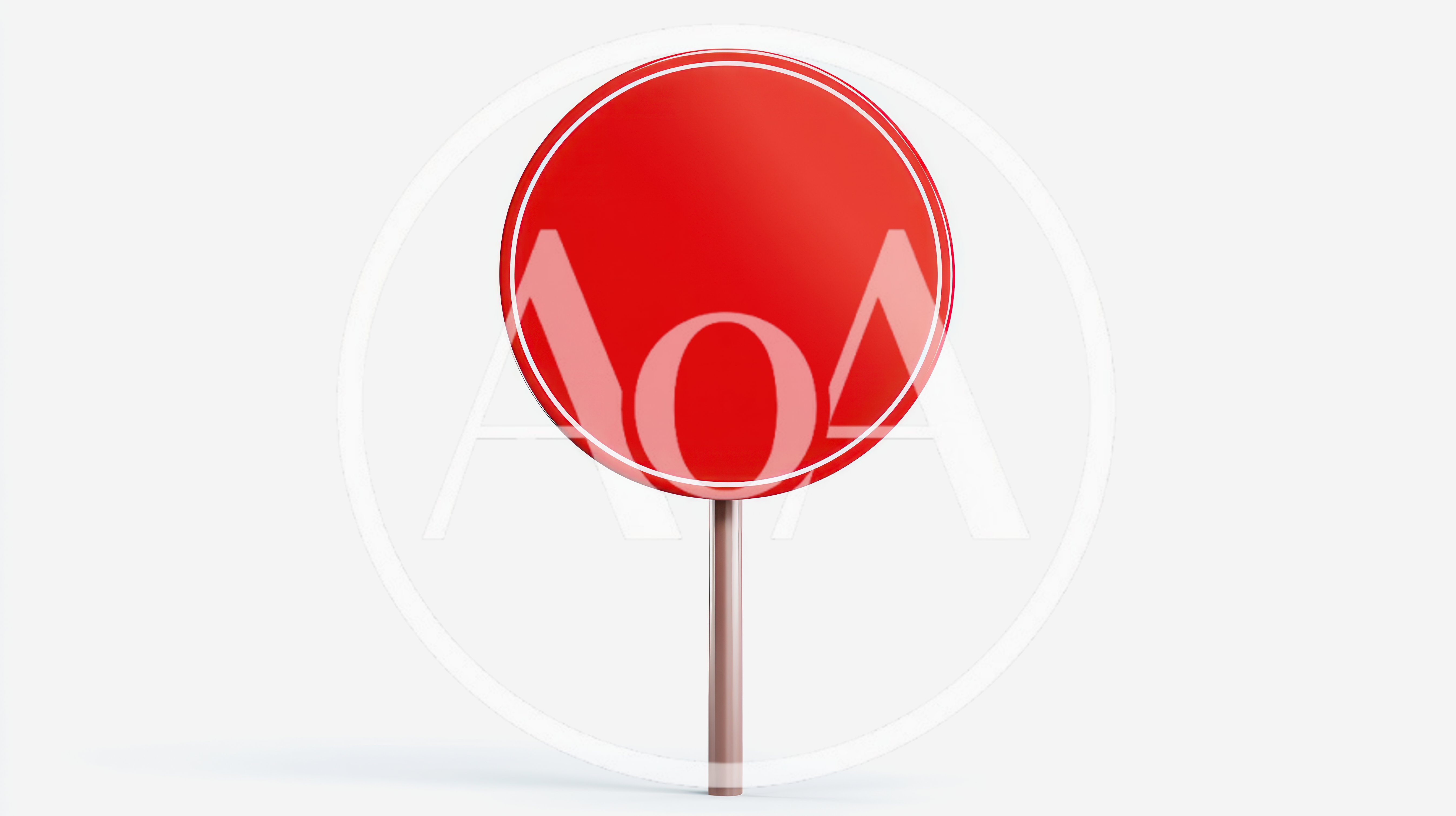 Blank Red Circular Traffic Sign On A Pole