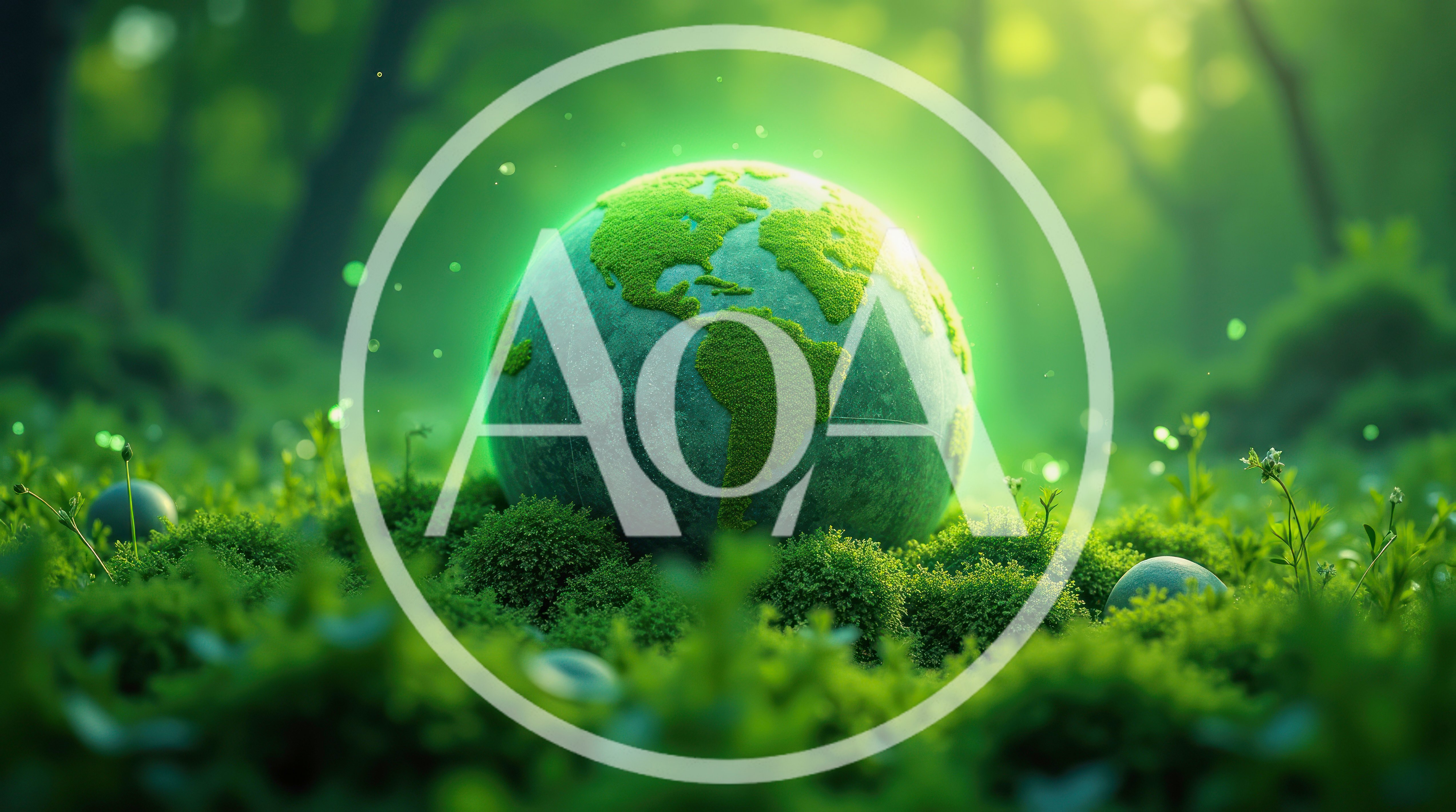 Moss Covered Earth Globe In Lush Green Forest