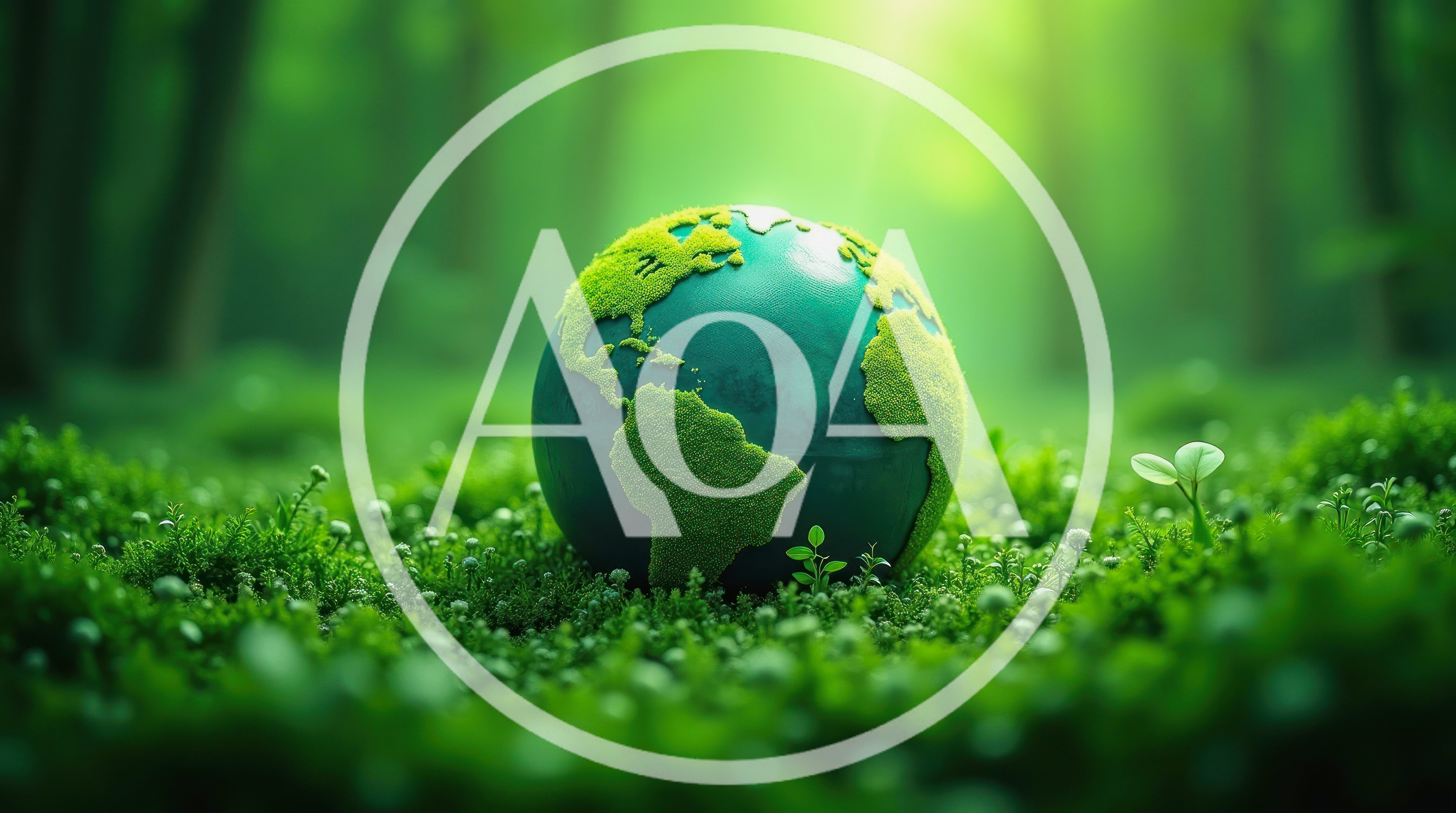 Moss Covered Earth Globe In Lush Green Forest