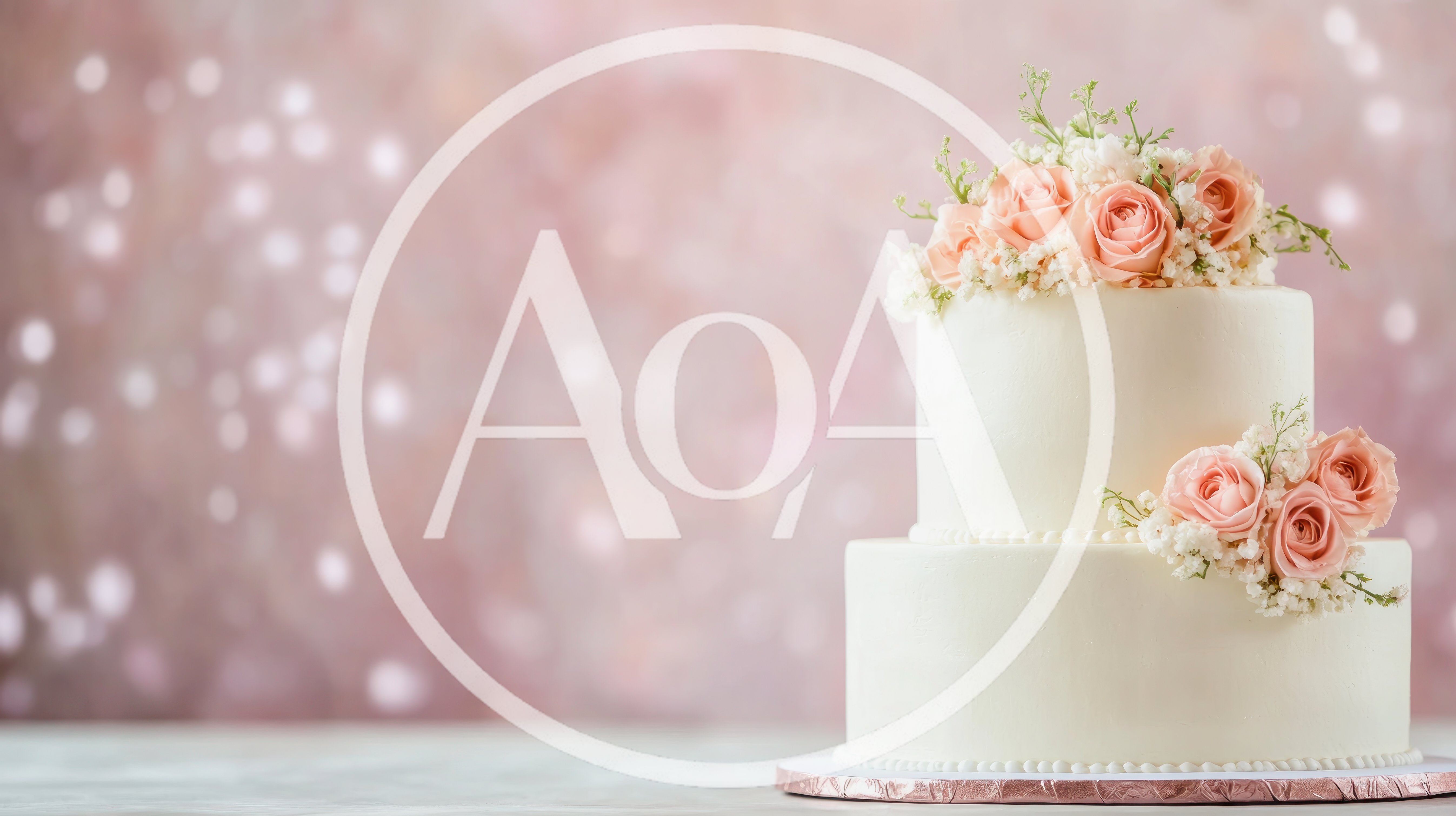 Two Tier Wedding Cake With Pink Roses