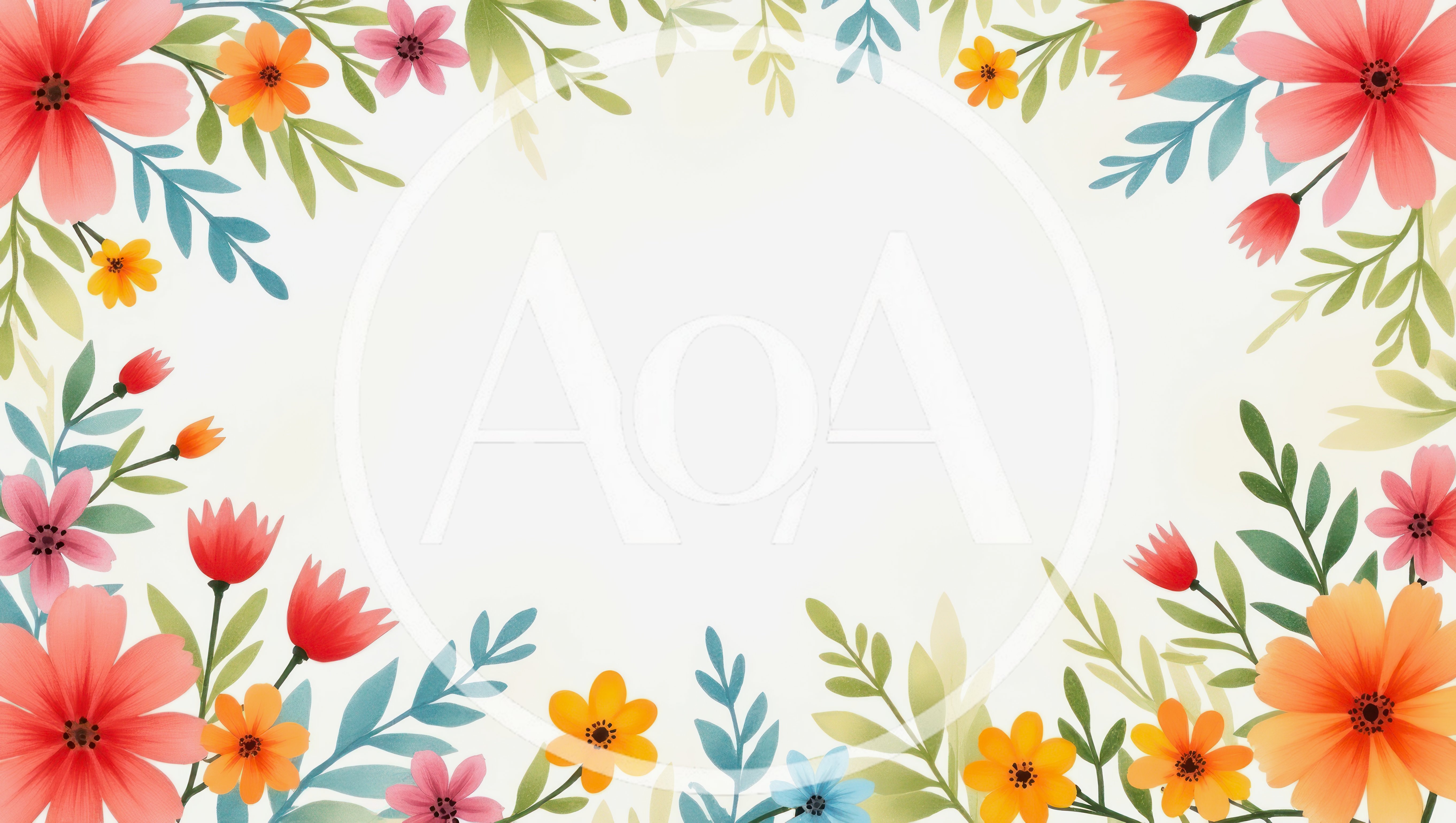 Watercolor Floral Frame With Vibrant Spring Flowers