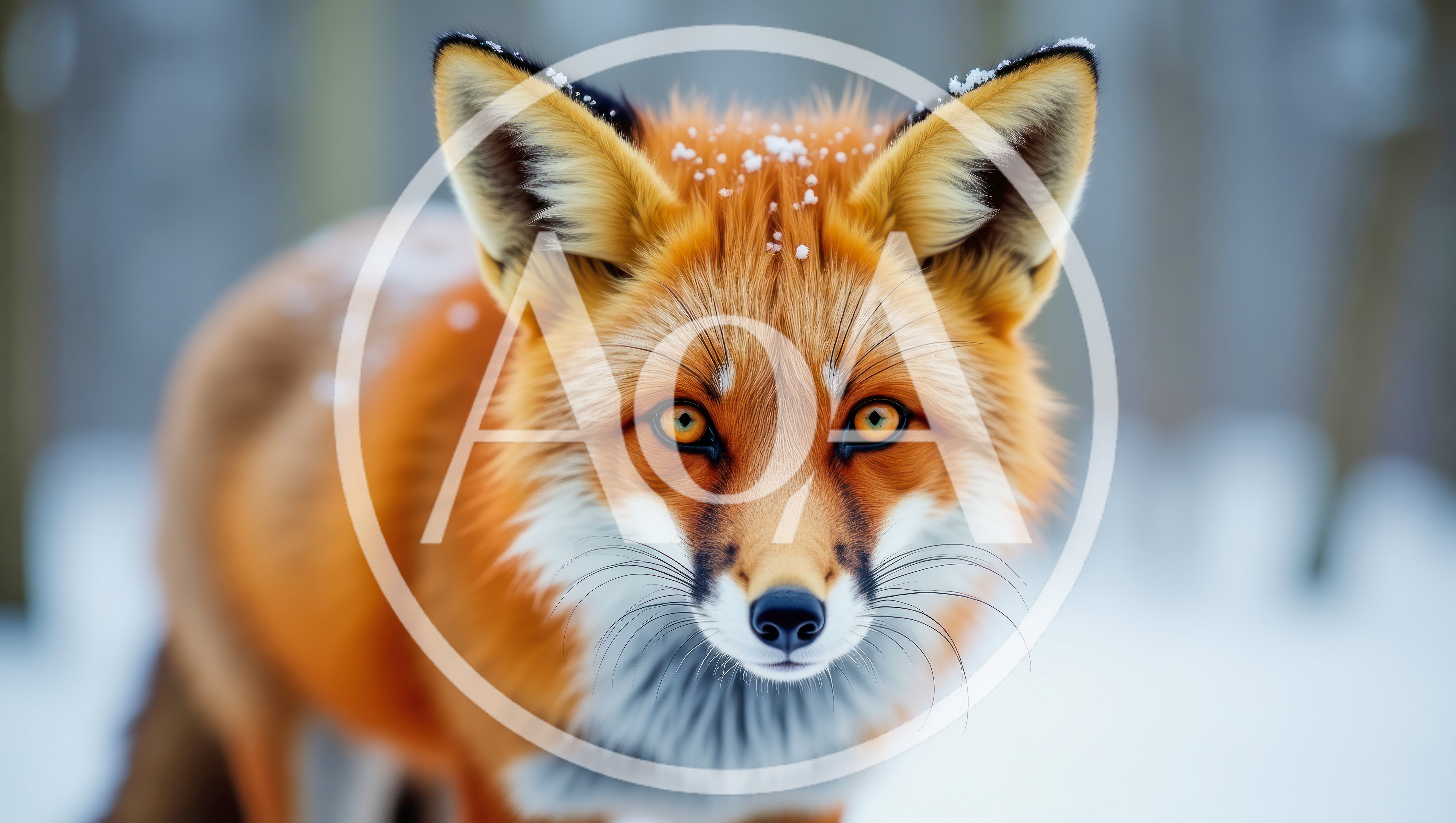 Close Up Portrait Of A Red Fox In Winter