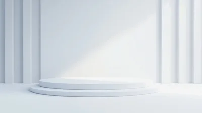 Minimalist White Circular Product Display Podium