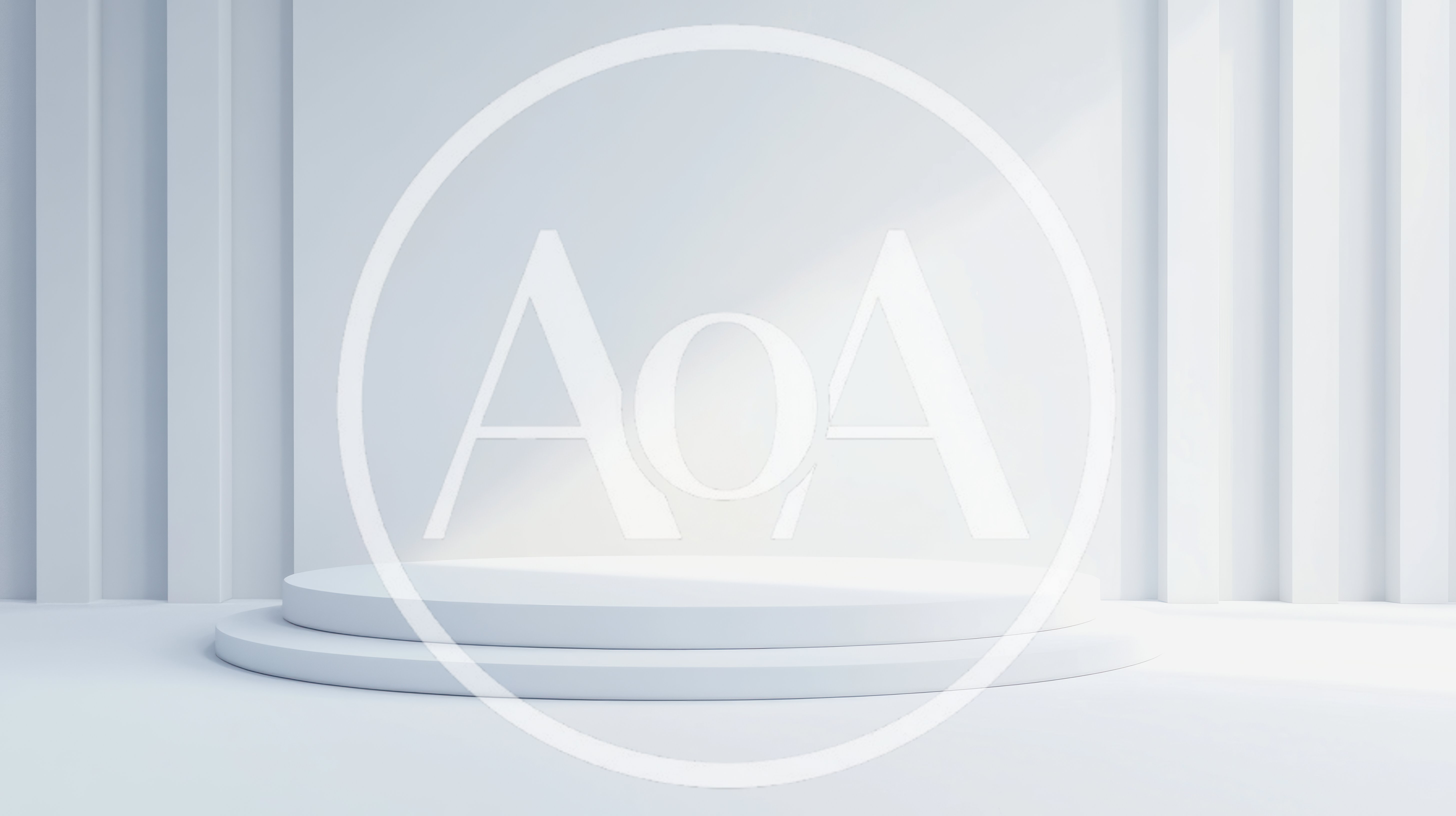 Minimalist White Circular Product Display Podium