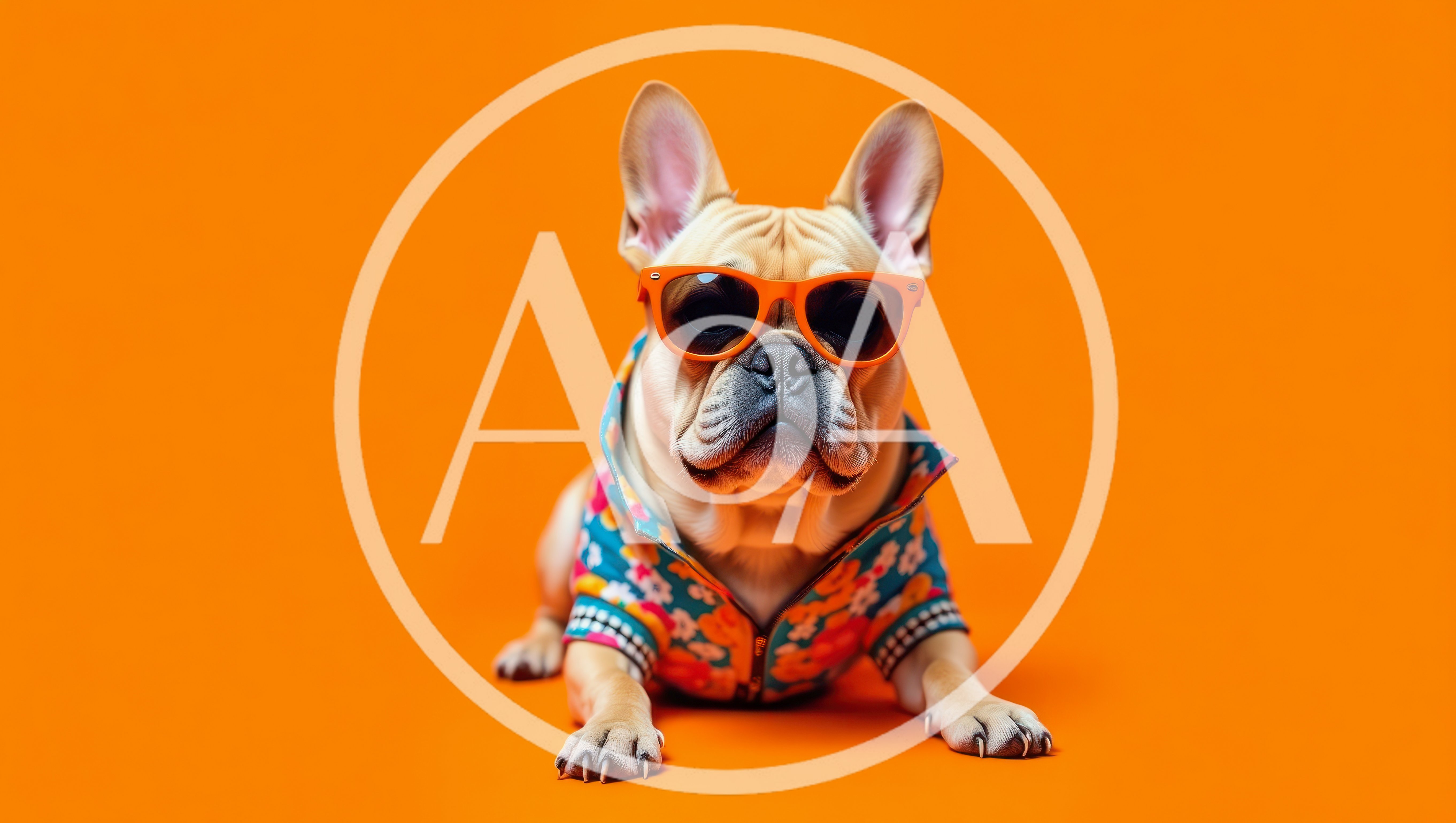 French Bulldog Wearing Sunglasses And Floral Shirt