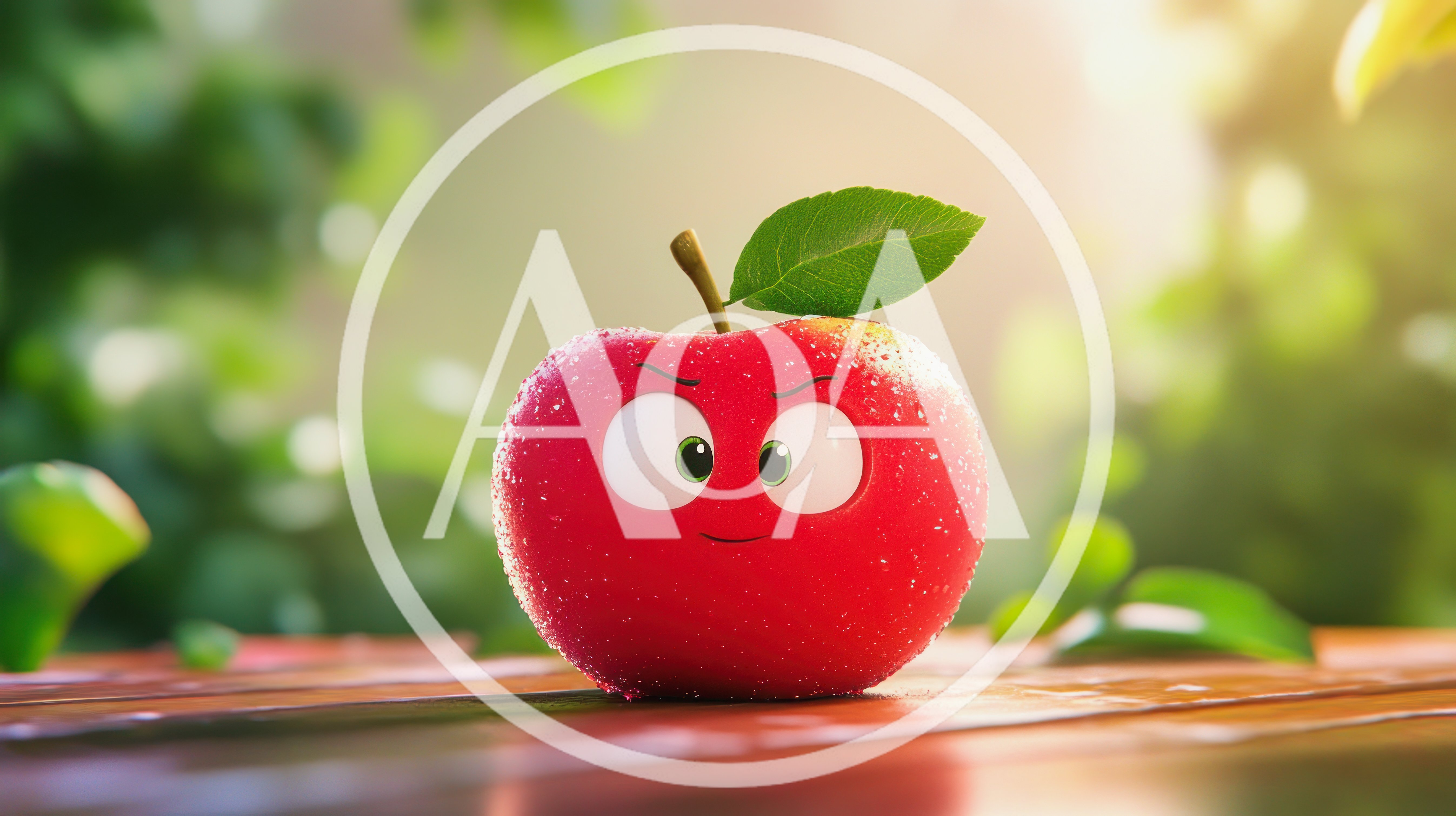 Cute Cartoon Red Apple Character With Expressive Eyes