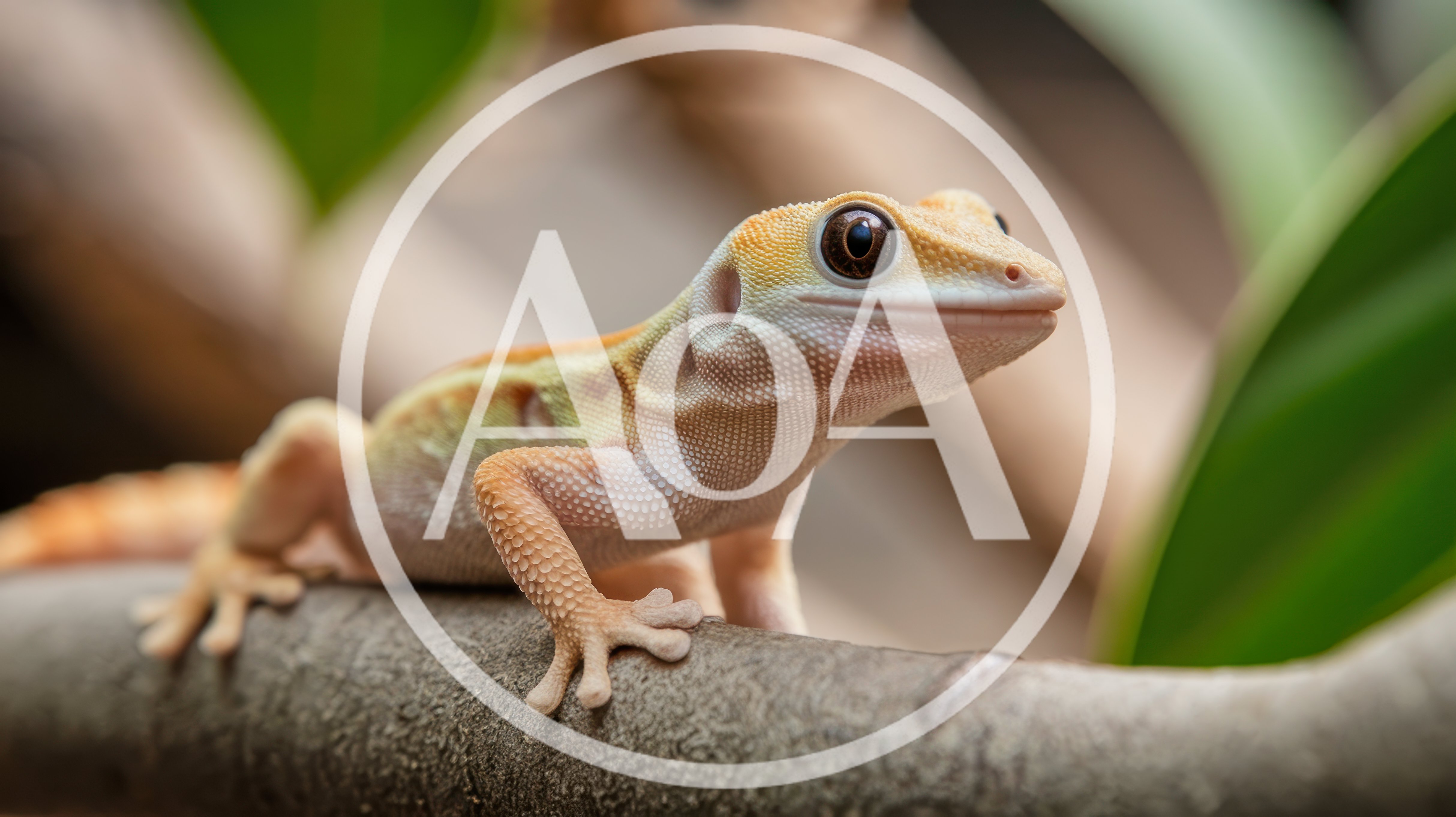 Close Up Of A Gecko Resting On A Tree Branch