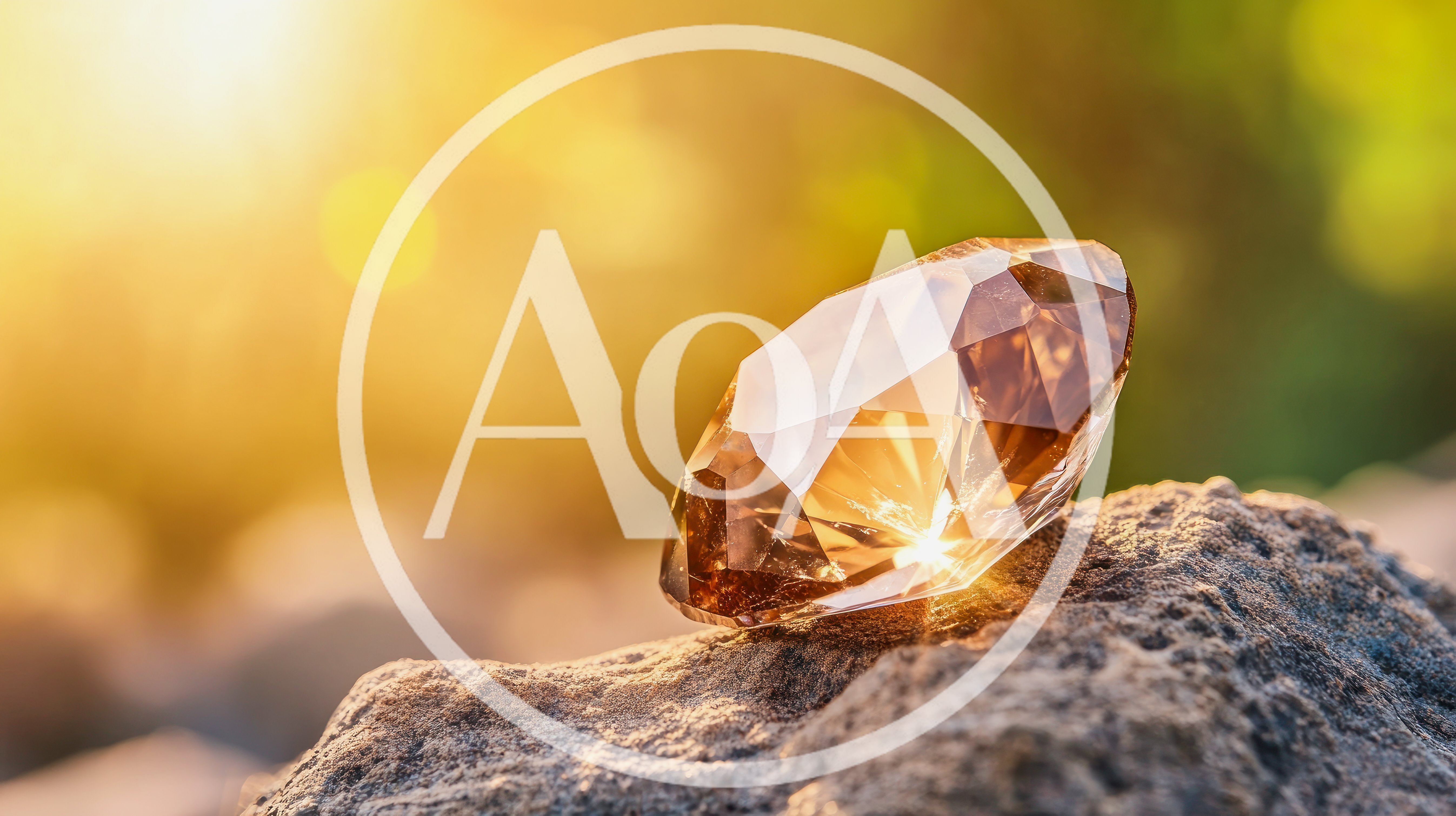 Brown Diamond Resting On A Rough Stone Surface