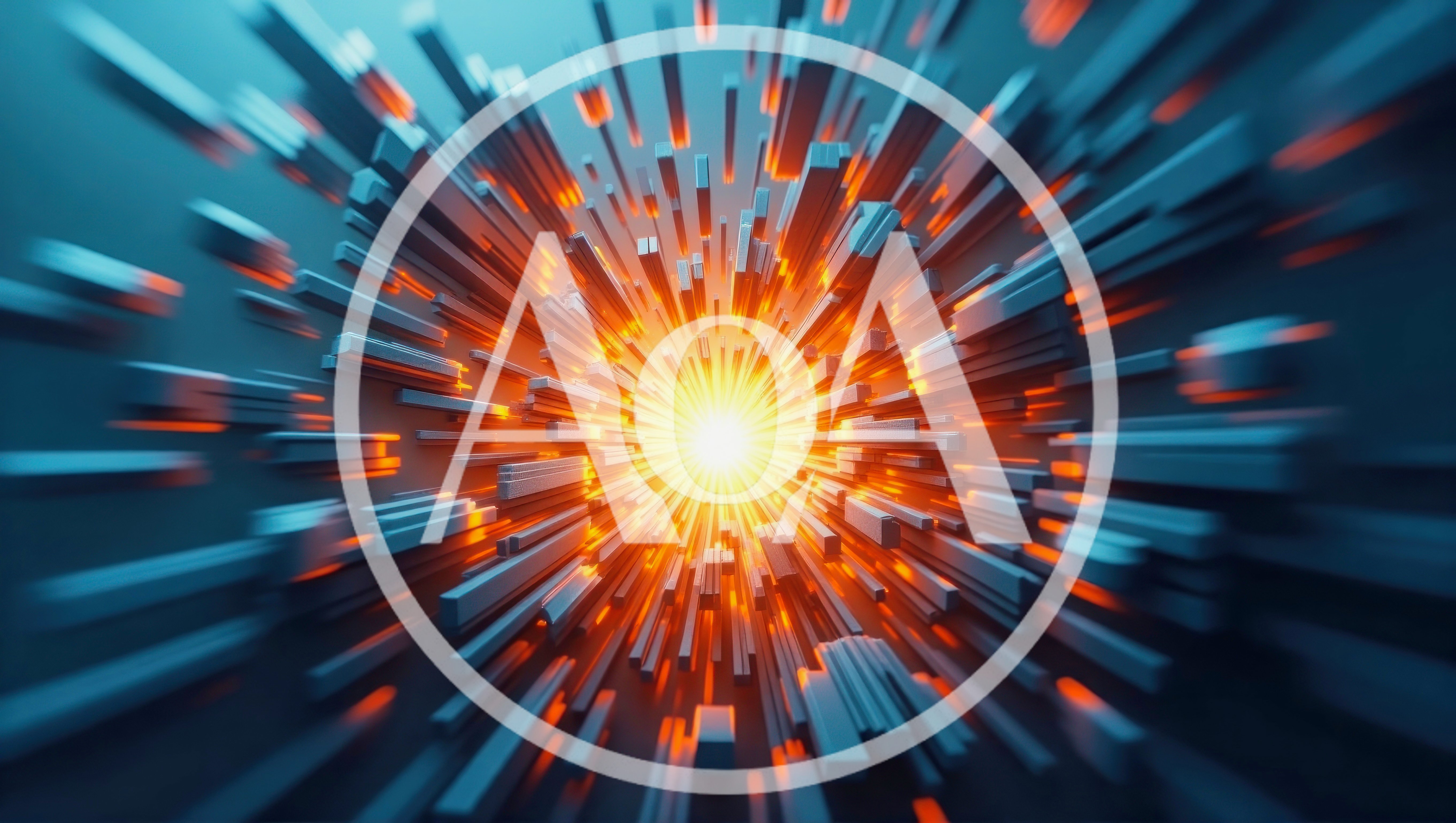 Abstract 3D Motion Blur Tunnel With Glowing Light