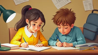Young Students Studying Together at a Desk