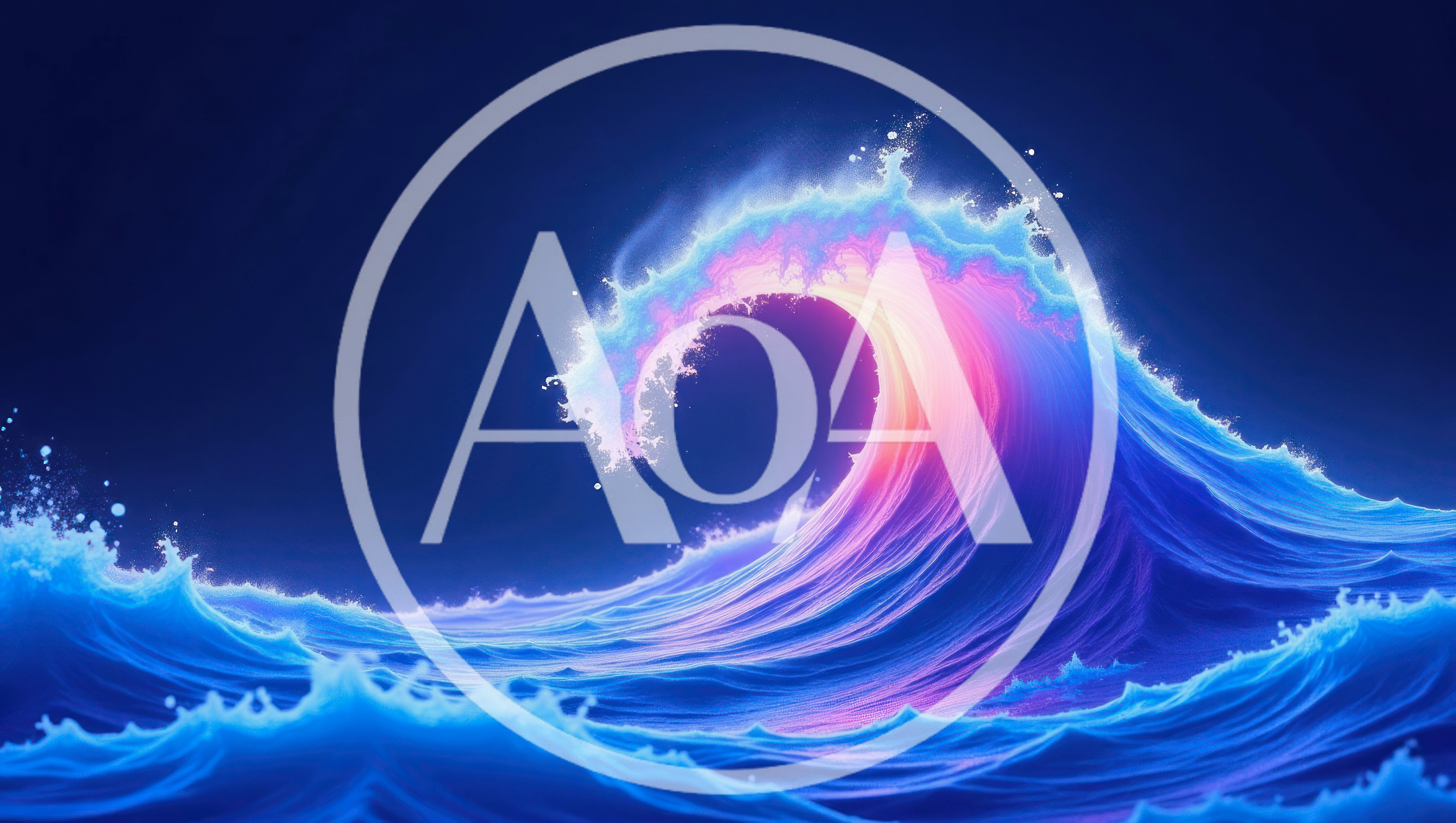 Abstract Glowing Neon Ocean Wave