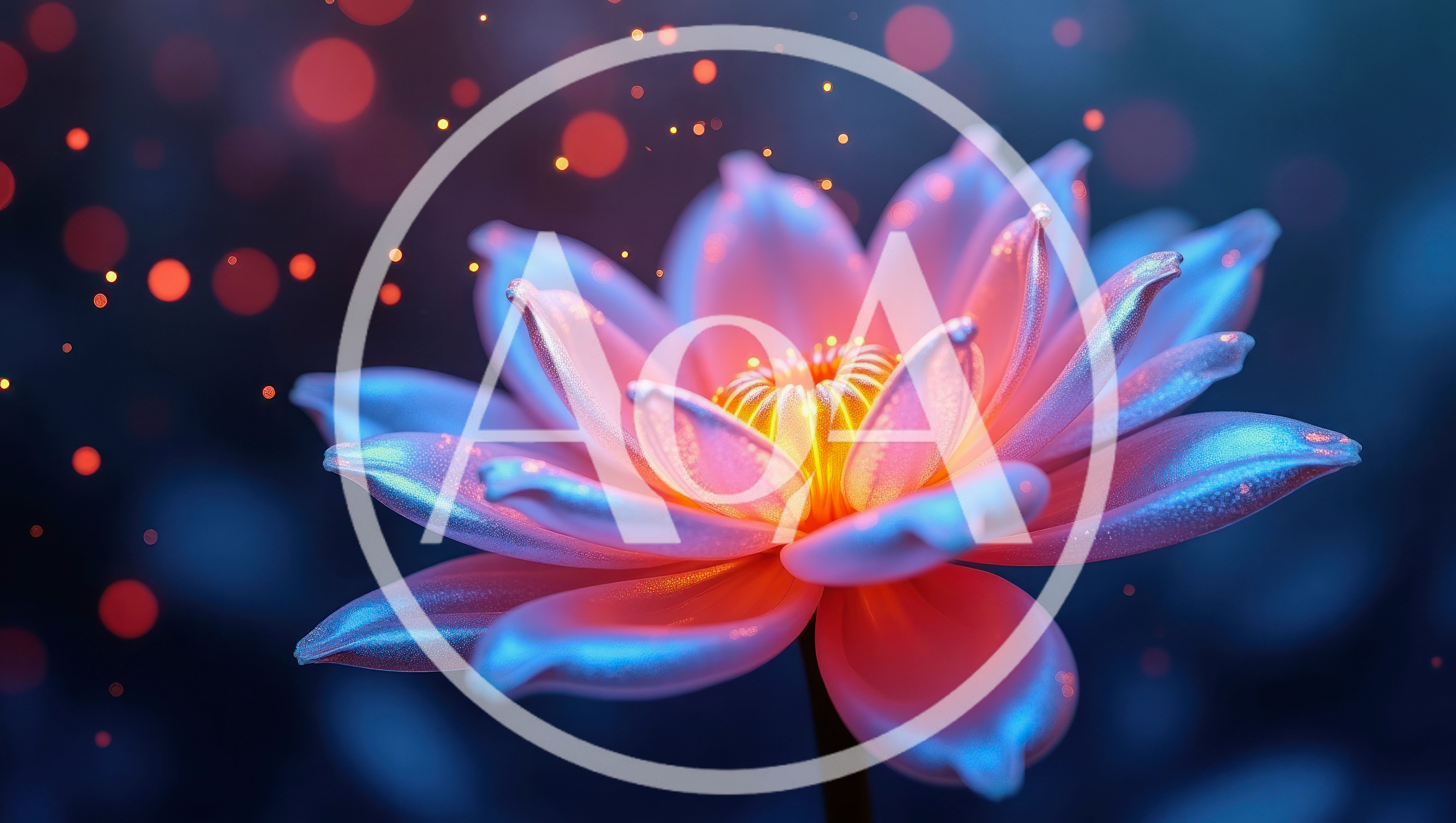 Glowing Pink Lotus Flower With Magical Bokeh Background