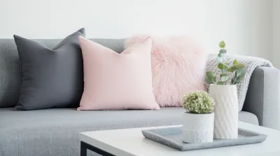 Modern Living Room Sofa With Decorative Pillows