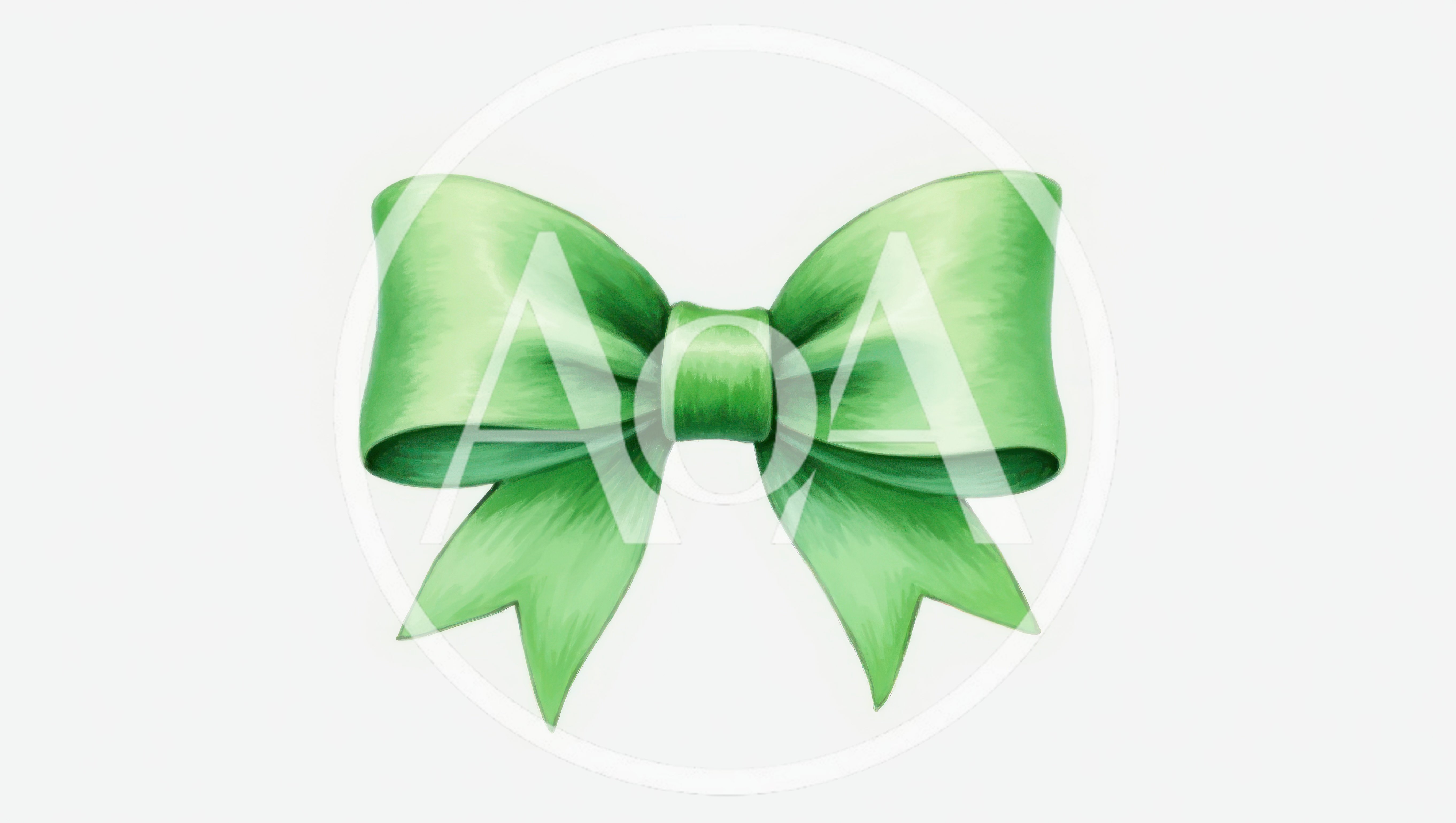 Green Satin Ribbon Bow Illustration