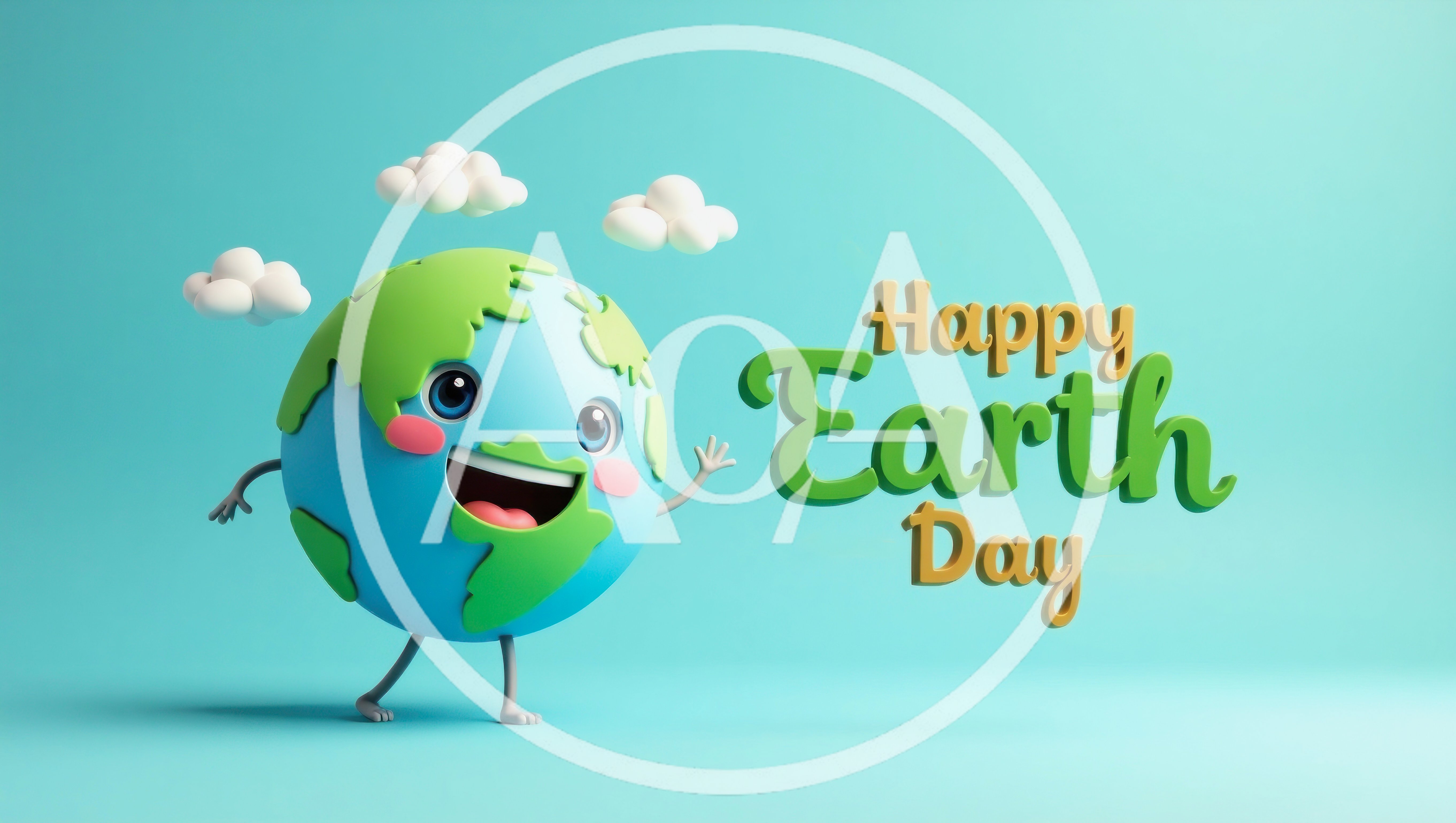3D Cartoon Earth Character Celebrating Earth Day