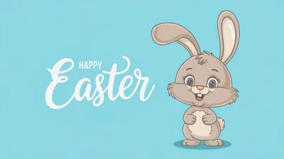 Cute Cartoon Easter Bunny Illustration